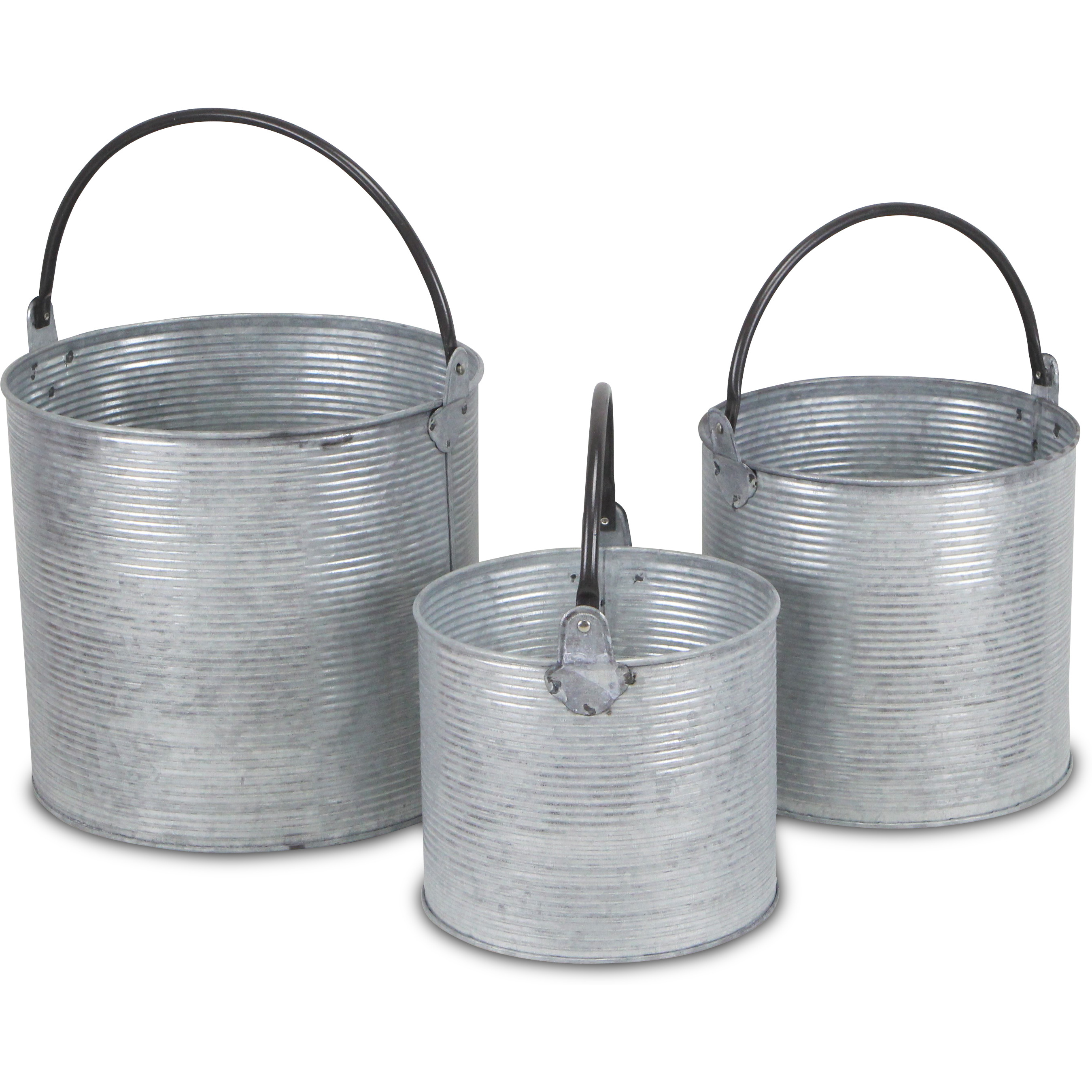Georgina Set of 3 Tapered Metal Buckets