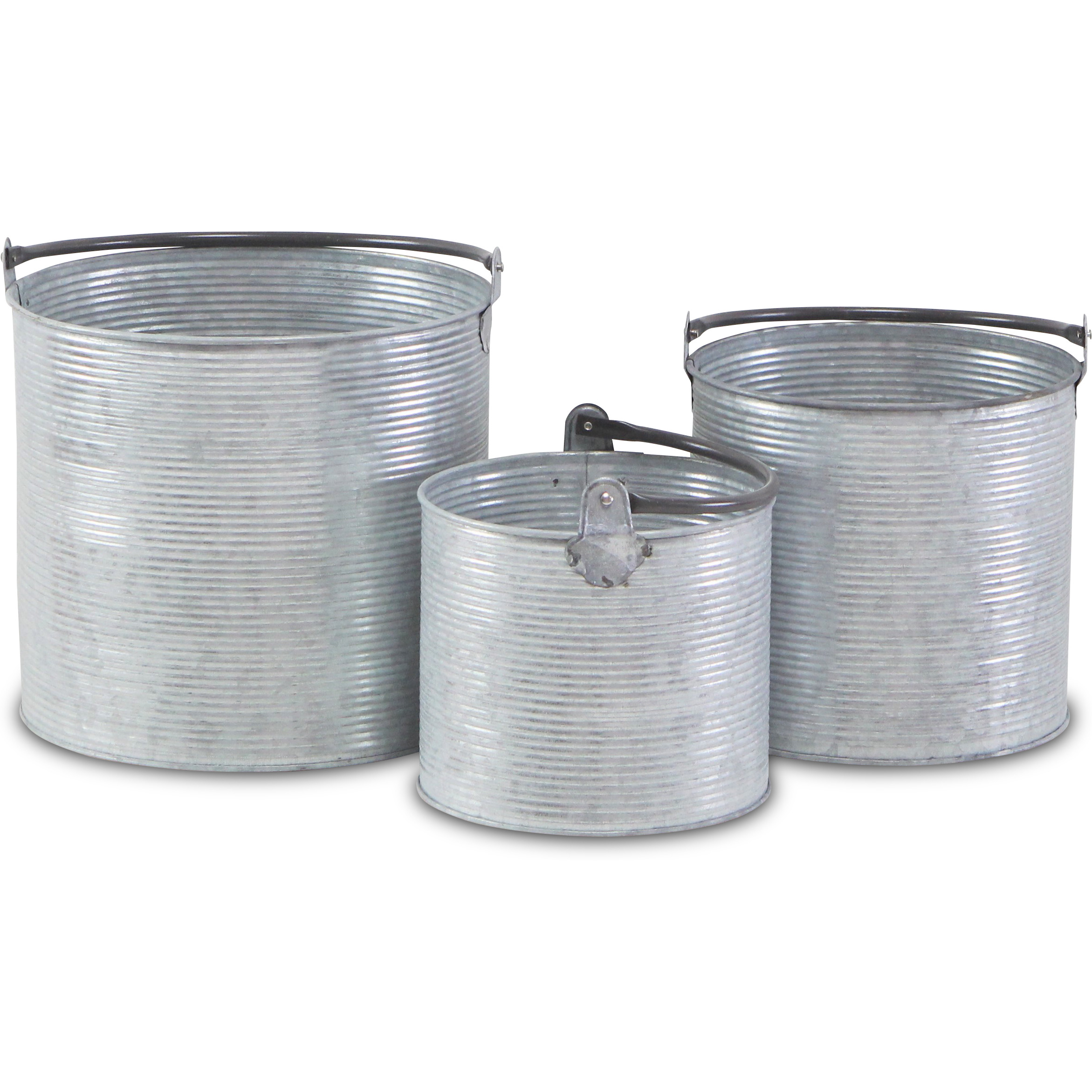 Georgina Set of 3 Tapered Metal Buckets