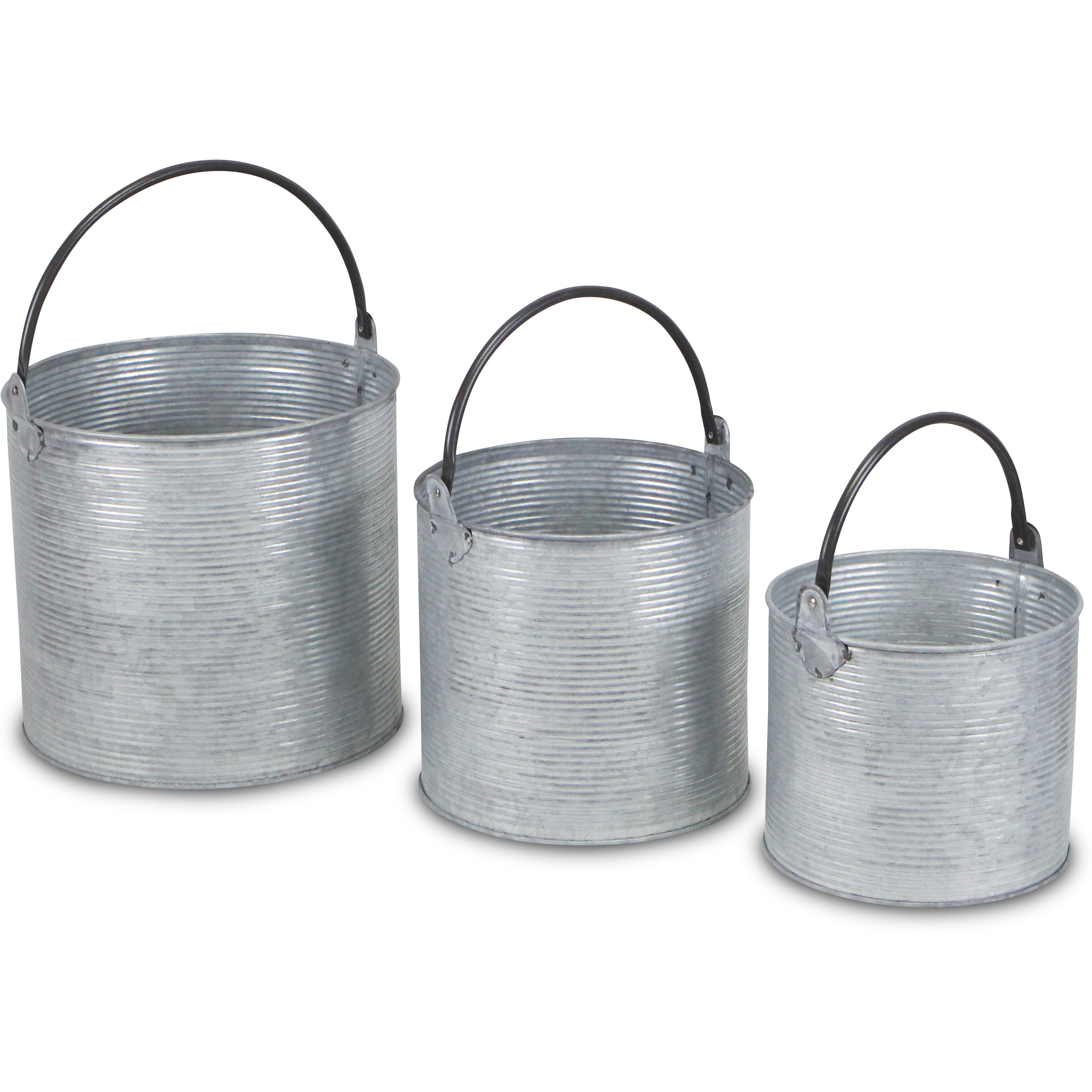 Georgina Set of 3 Tapered Metal Buckets
