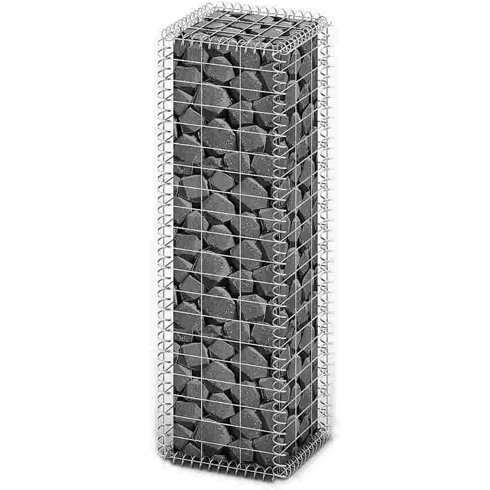 vidaXL Gabion Basket with Lids Galvanized Wire 39.4&quotx11.8&quotx11.8"