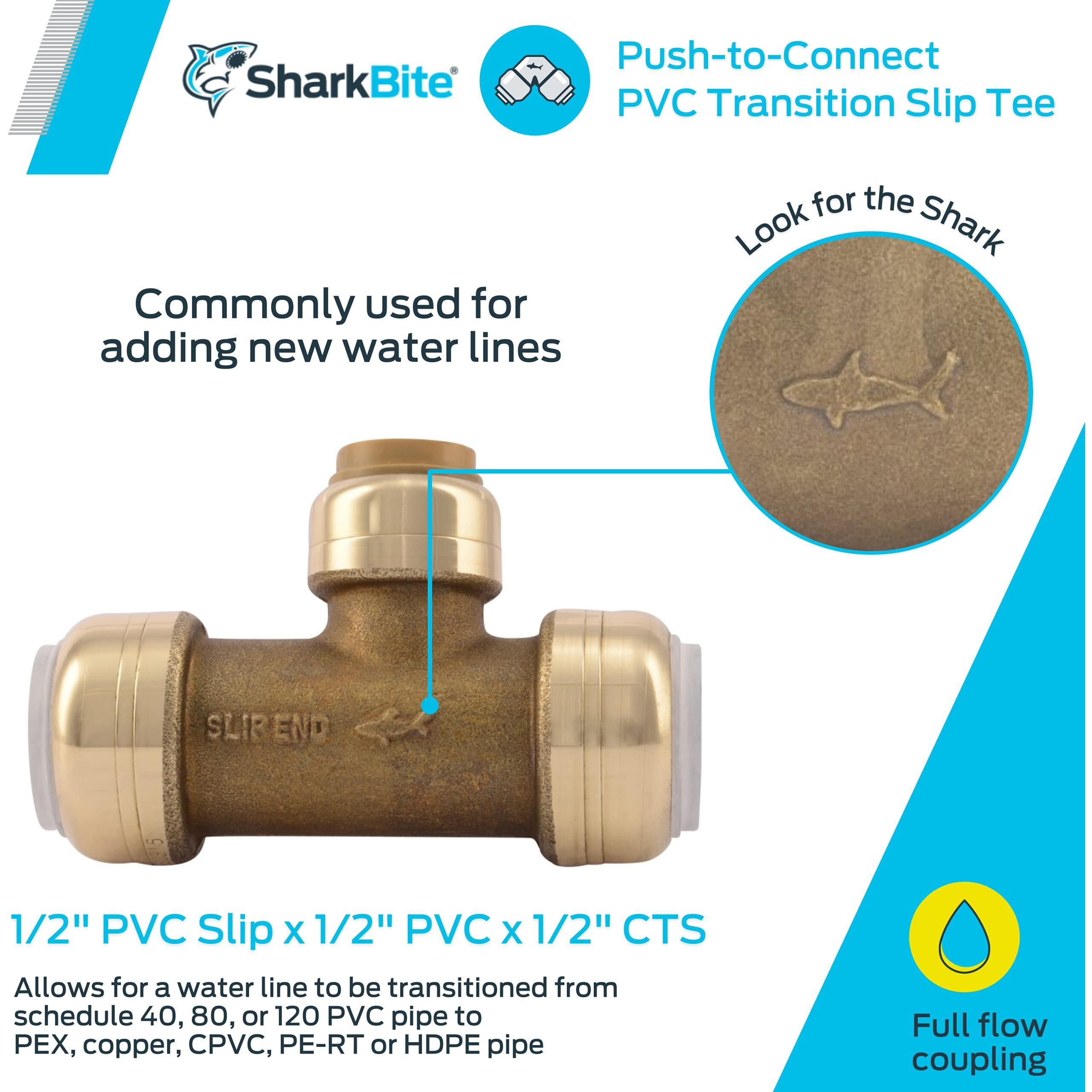 SLIP TEE 1/2" IPS X CTS (Pack of 1)