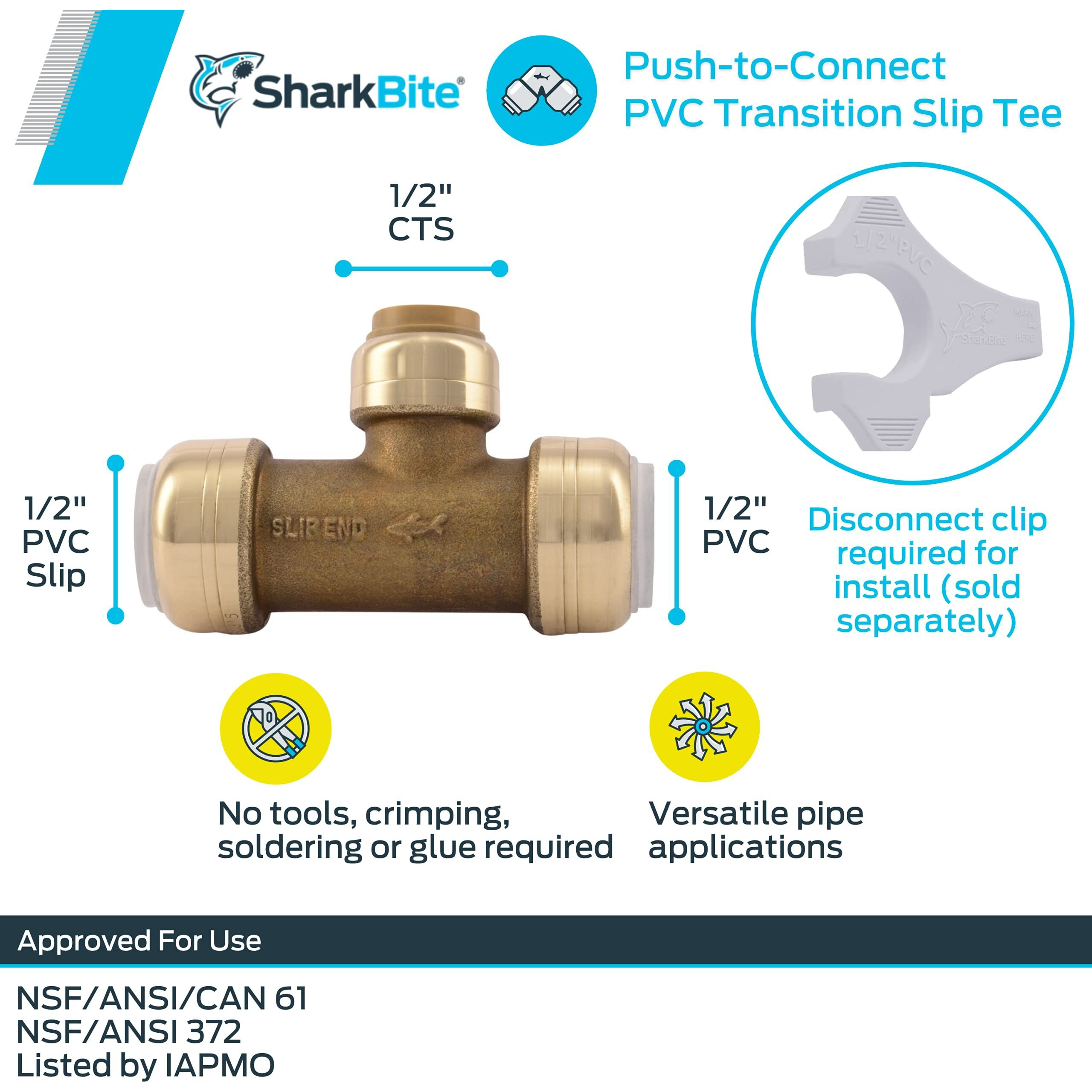 SLIP TEE 1/2" IPS X CTS (Pack of 1)