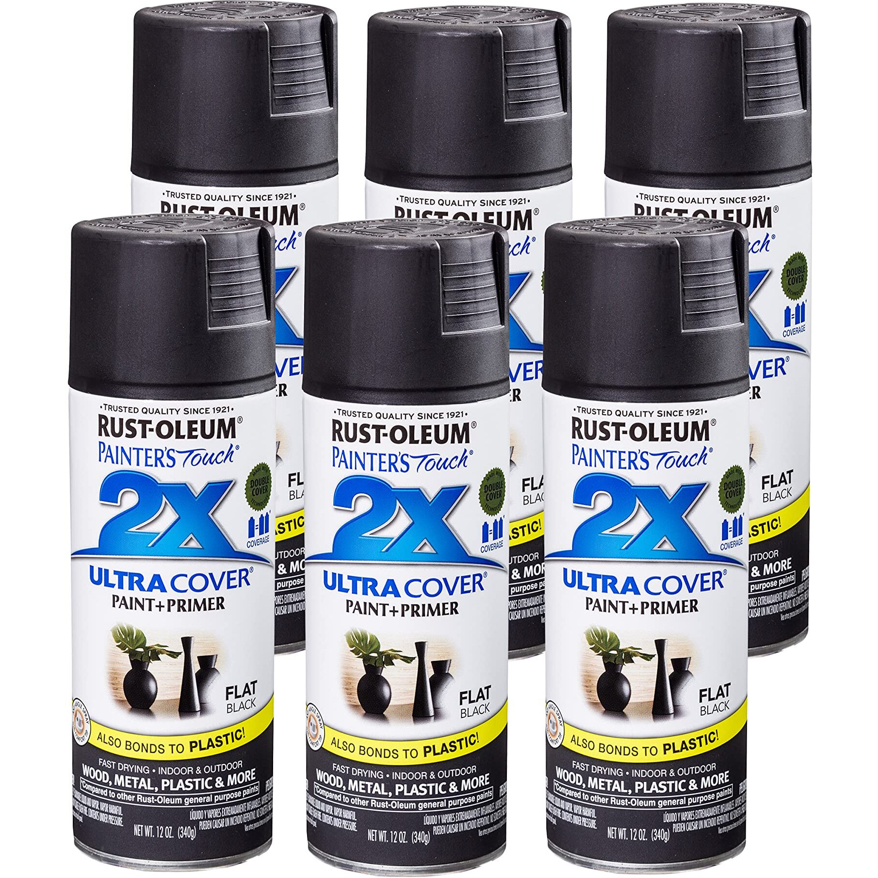 SPRYPNT 2X FLT BLACK (Pack of 6)