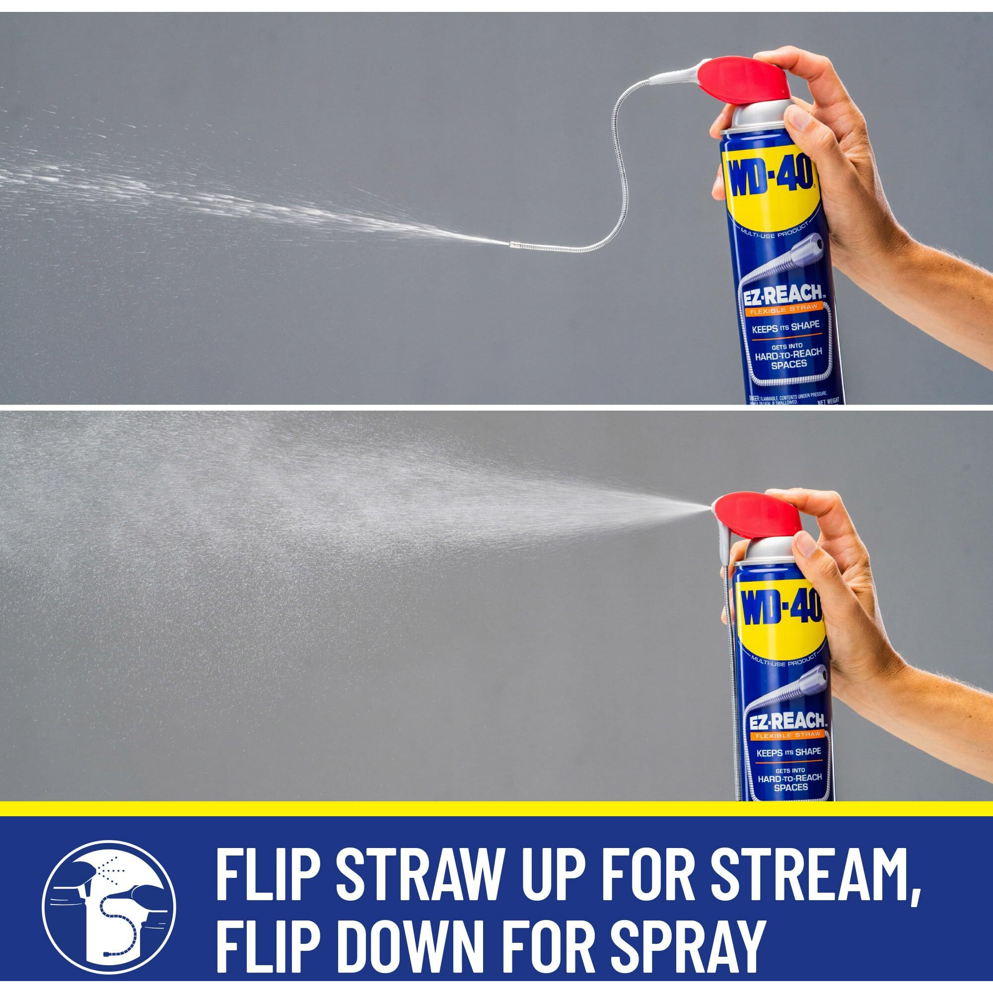 WD-40 EZ Reach Flexible Straw Lubricant - 14.4 fl oz (0.5 quart) - 1 Each - Blue