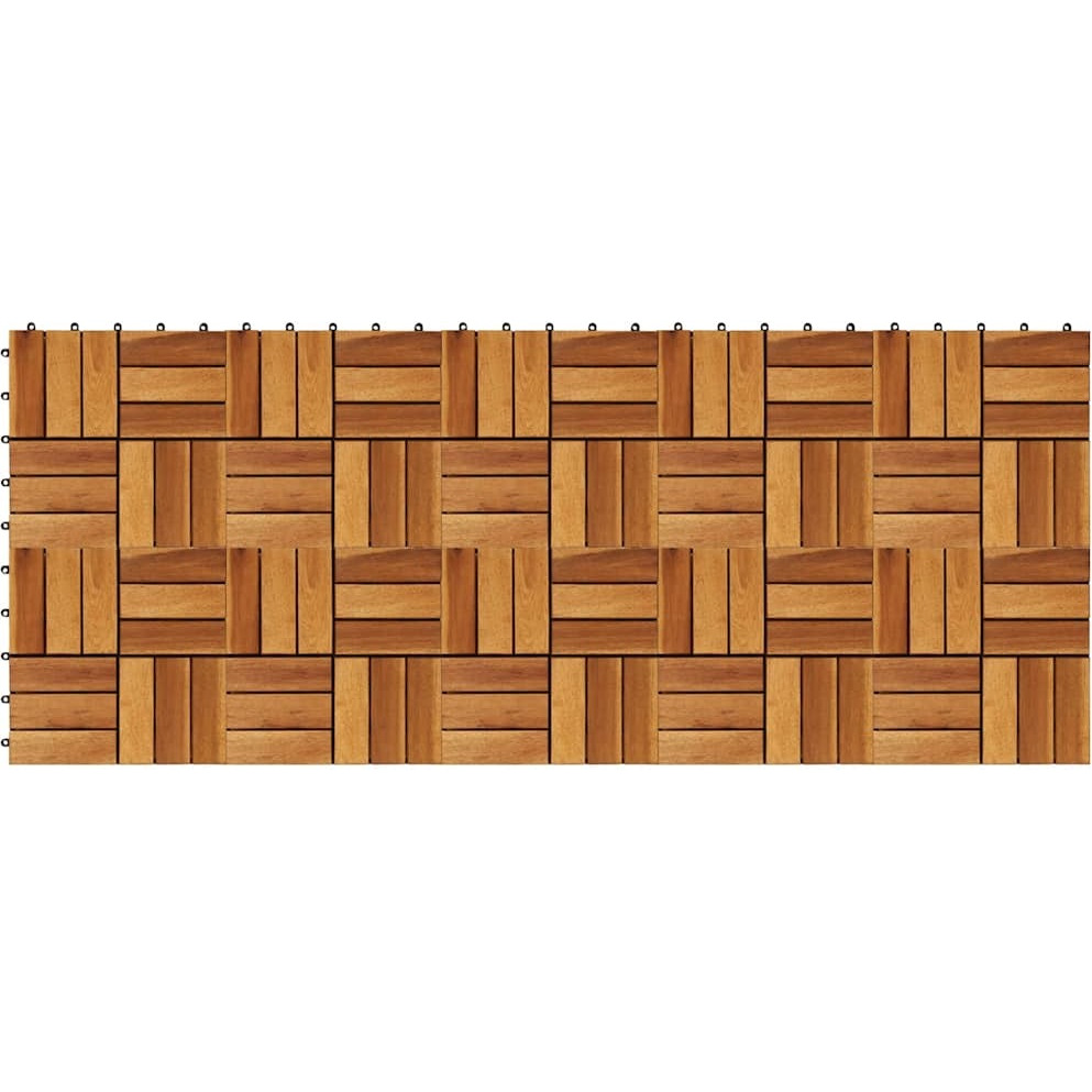 vidaXL 10 pcs Acacia Decking Tiles 11.8&quotx11.8"