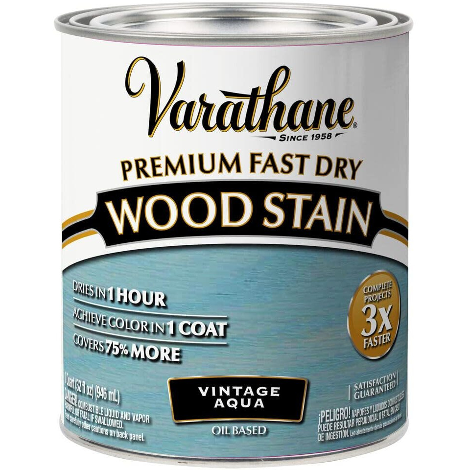 WOOD STN VINT AQUA QT (Pack of 1)
