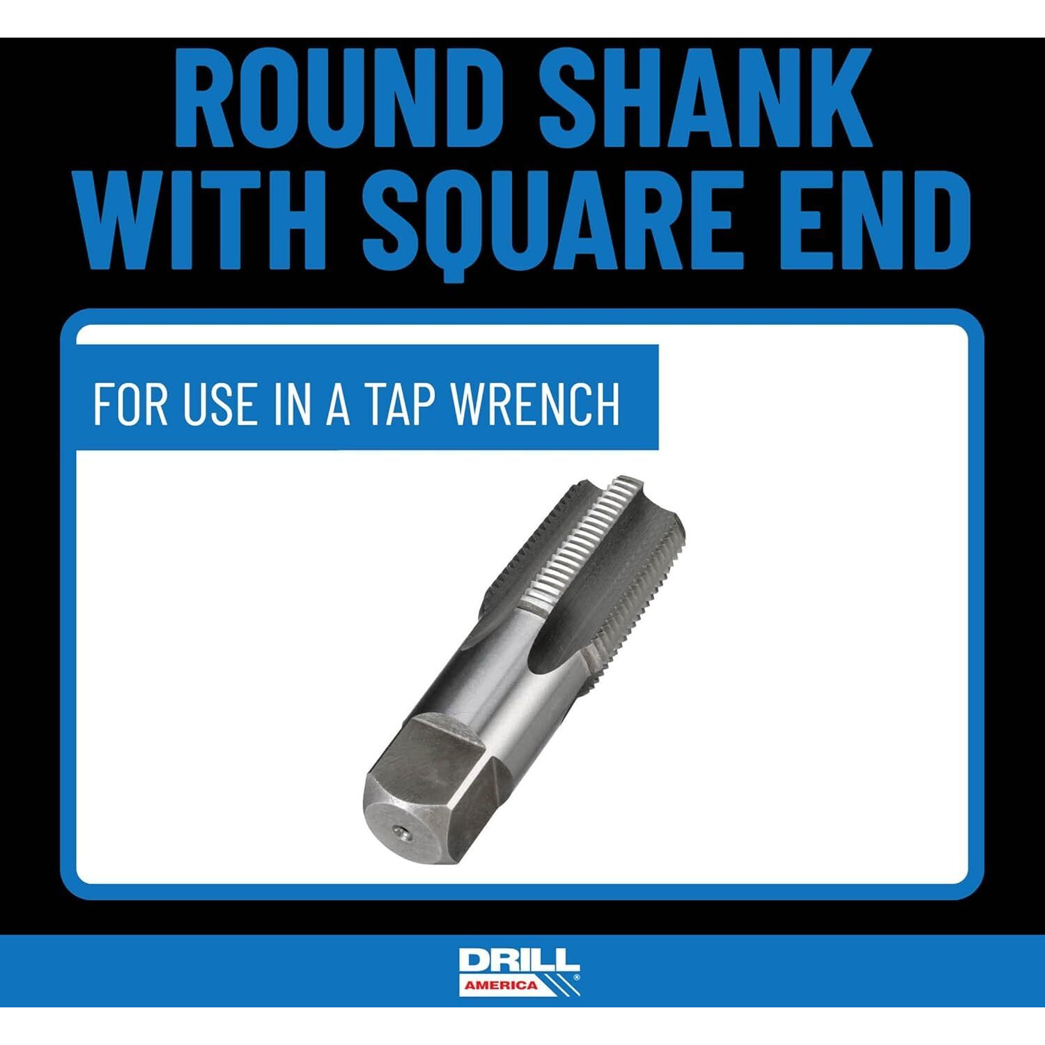 1" Carbon Steel NPT Tap and 1-5/32" HSS Drill Bit in plastic pouch. 1-5/32" drill bit has 1/2" shank.