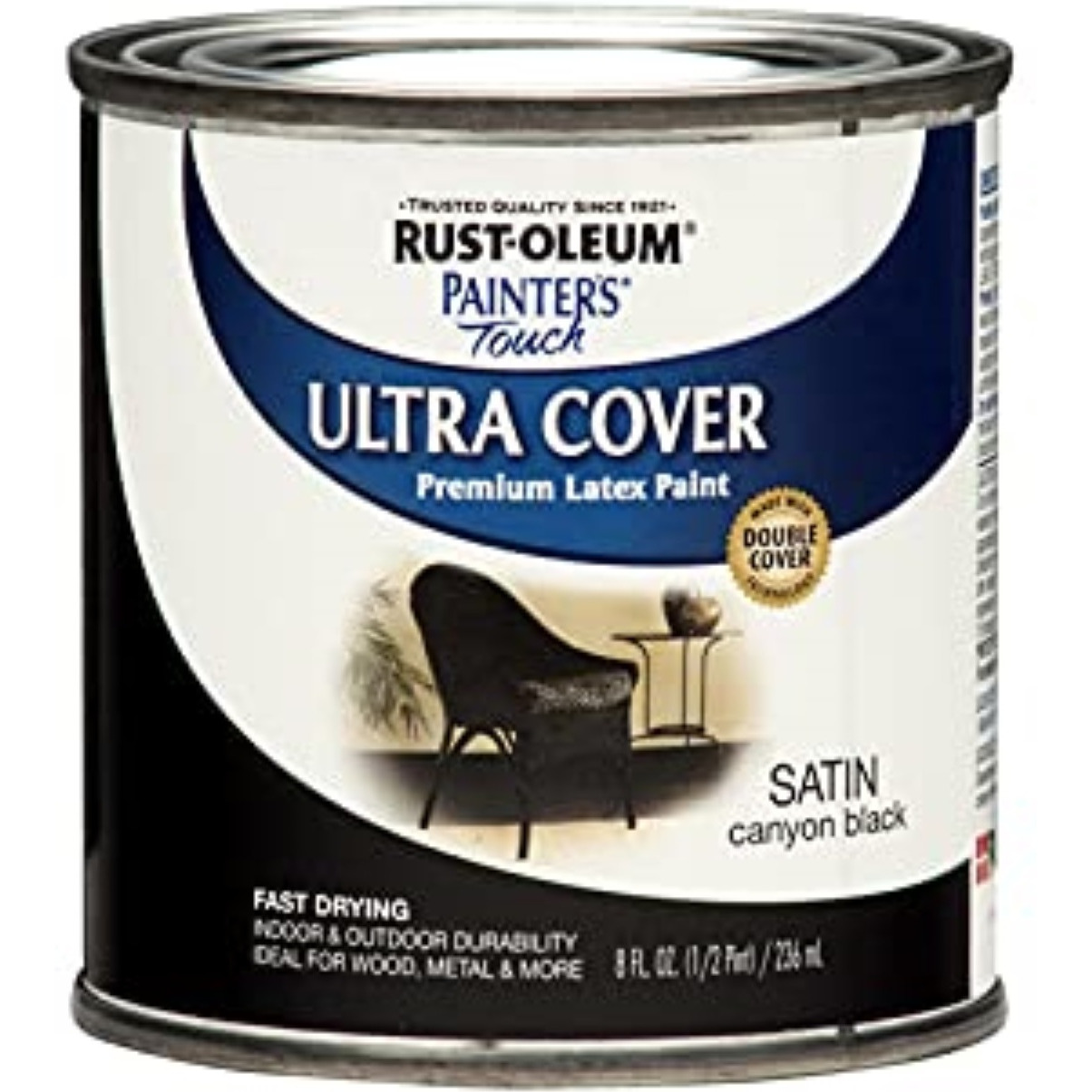 1534353 ULTRA CVR STN CAYNBLK8OZ Rust-Oleum Ultra Cover Satin Canyon Black Paint Exterior and Interior 250 g/L 8 oz (Pack of 6)