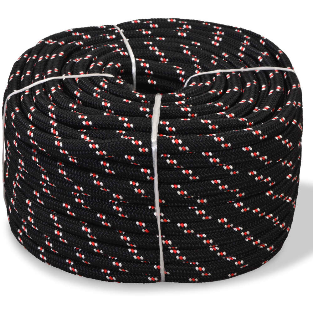 vidaXL Marine Rope Polypropylene 0.39" 1968.5" Black