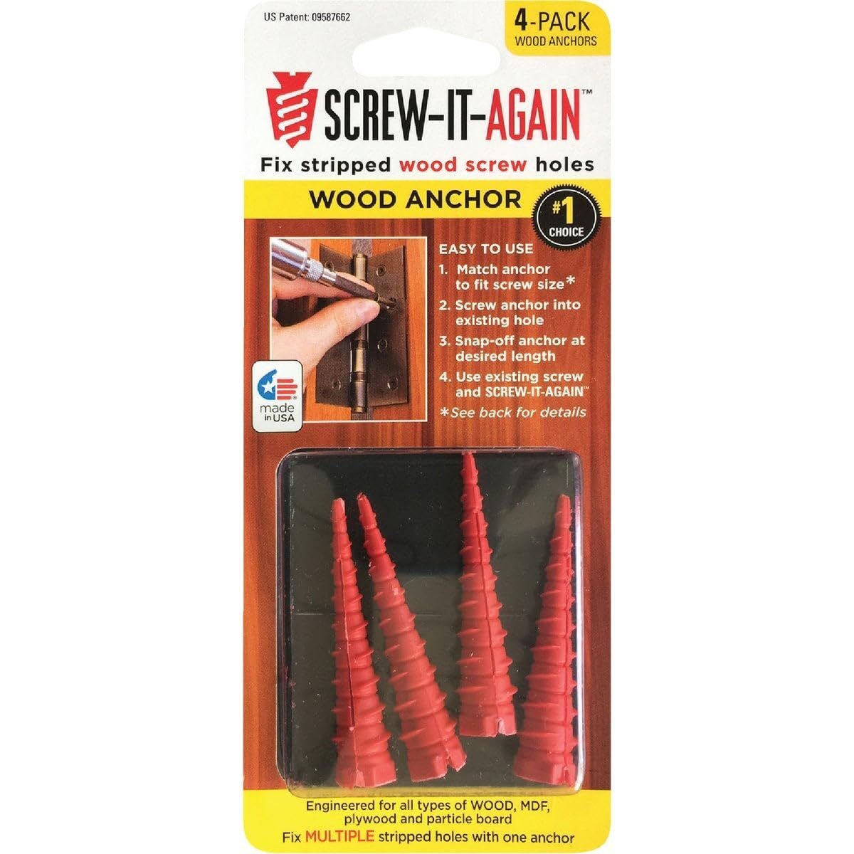 SIA WOOD ANCHOR - 4 PACK (Pack of 1)