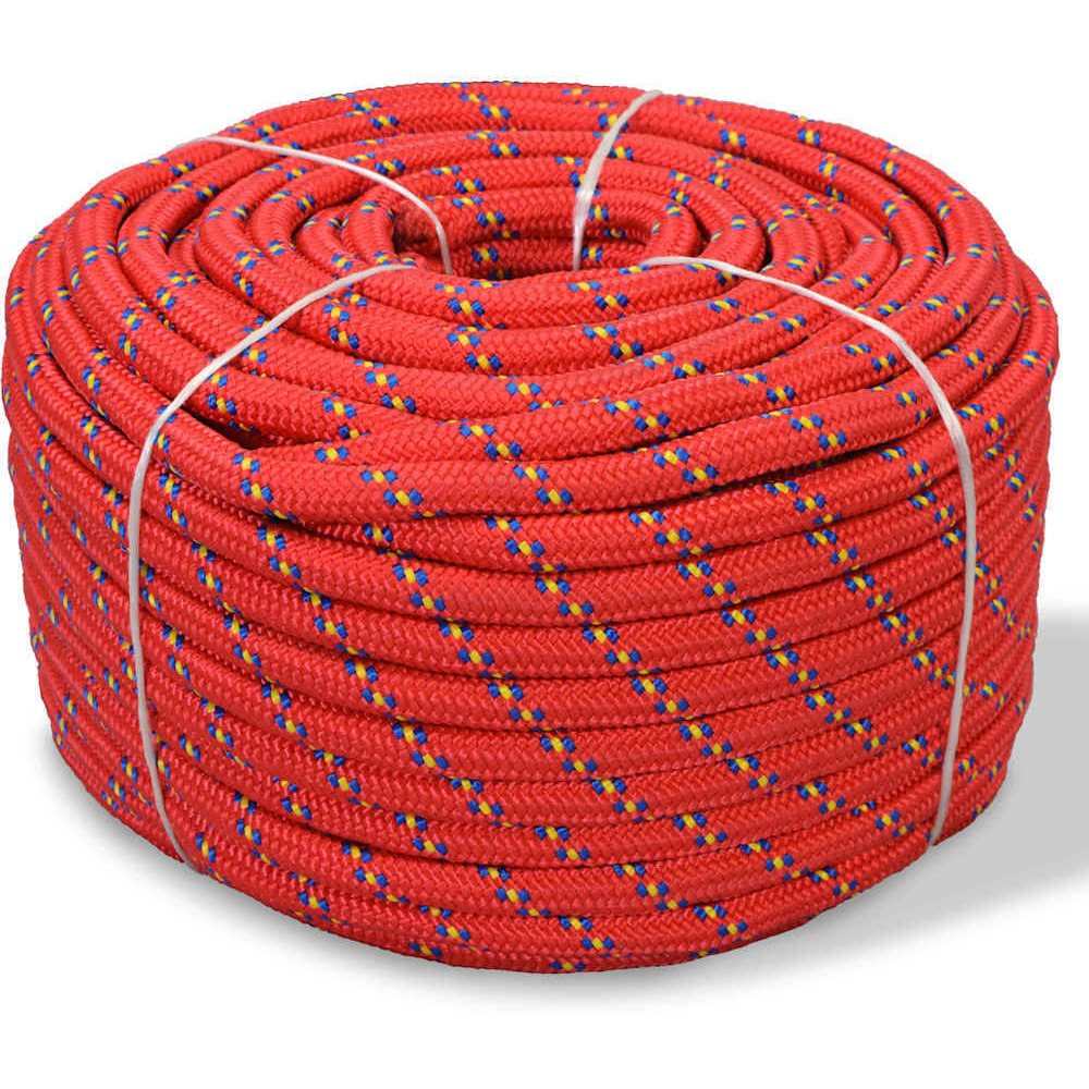 vidaXL Marine Rope Polypropylene 0.47" 1968.5" Red