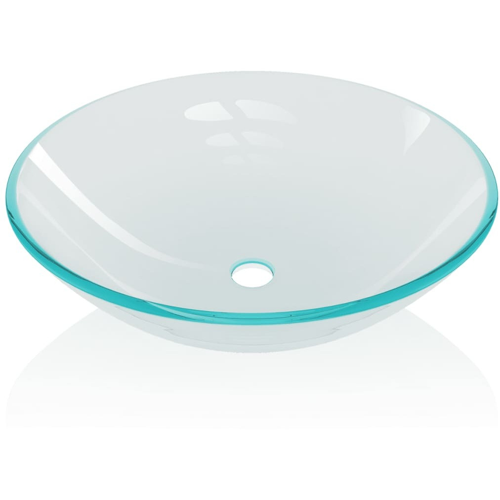 vidaXL Basin Tempered Glass 16.5" Transparent