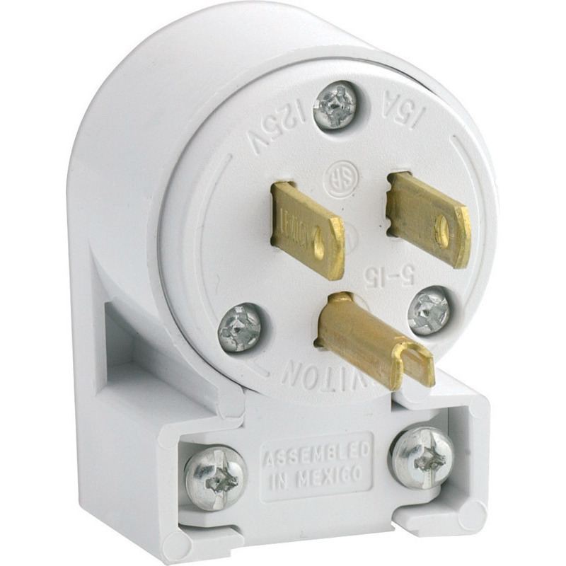 ANGLE GROUND PLUG 15A WH (Pack of 1)