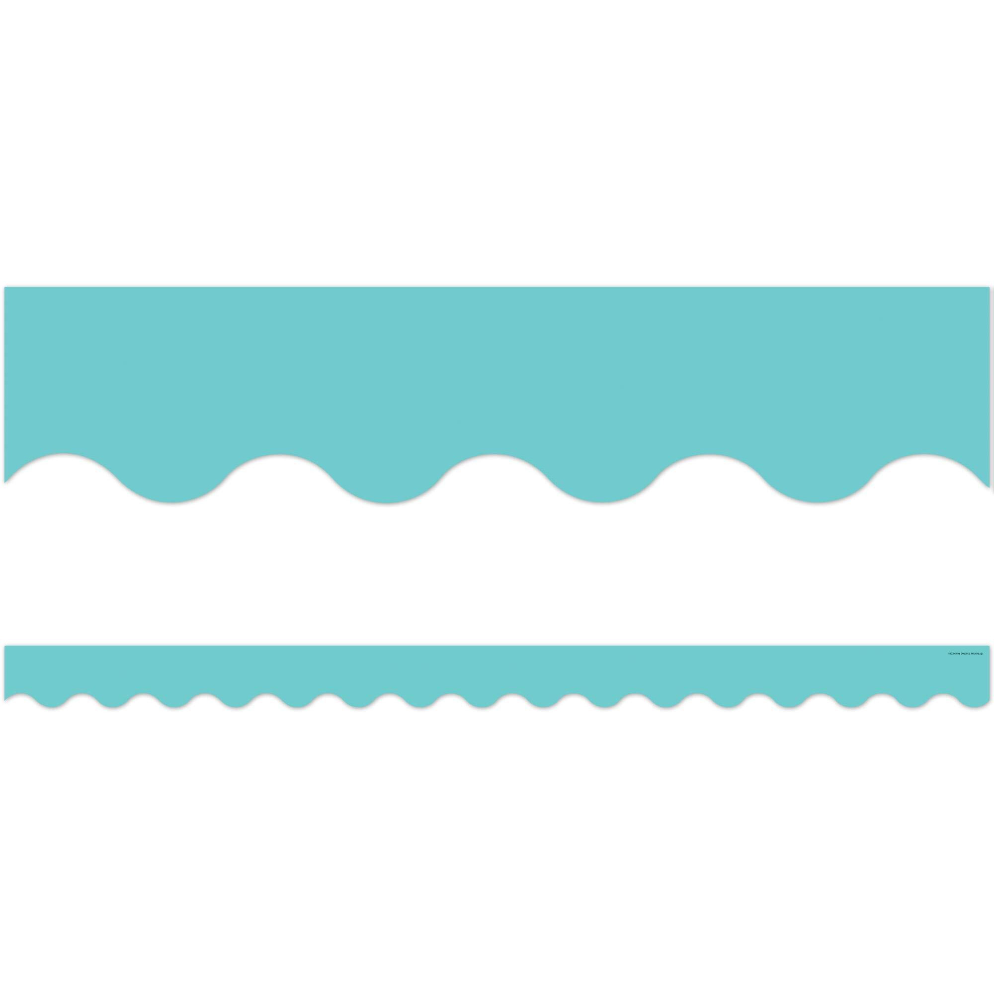 LIGHT TURQUOISE SCALLOPED BORDER