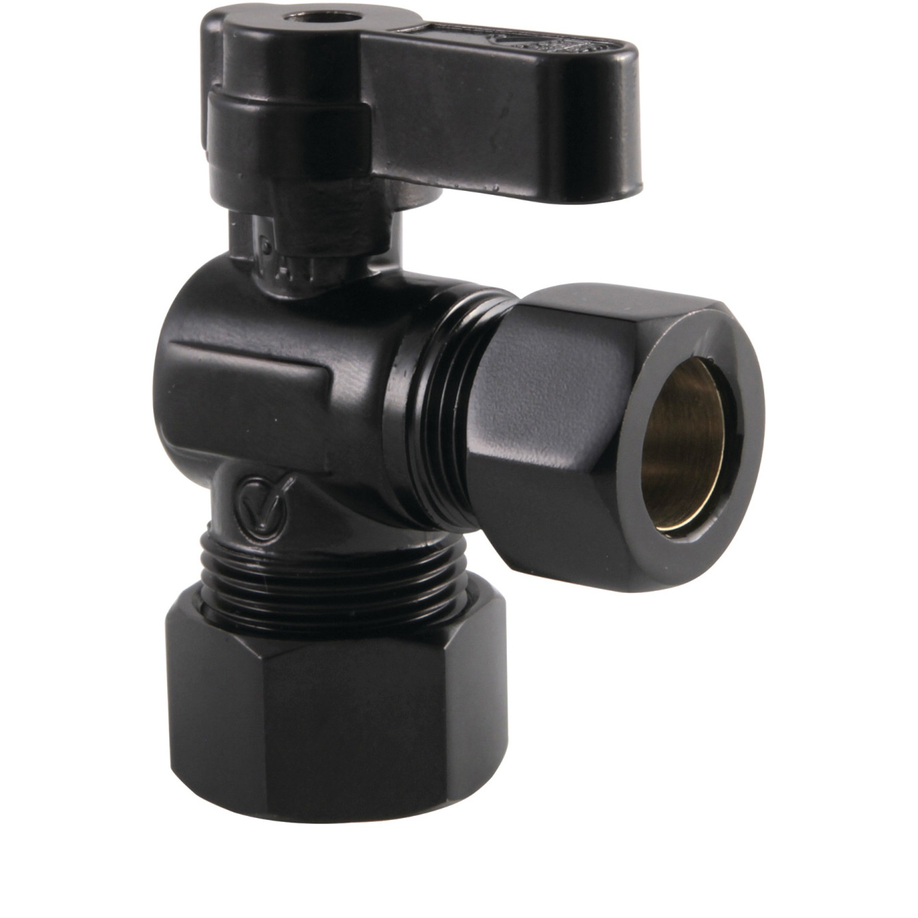 Kingston Brass KF5440MB 5/8-Inch OD X 1/2-Inch OD Comp Angle Stop Valve, Matte Black