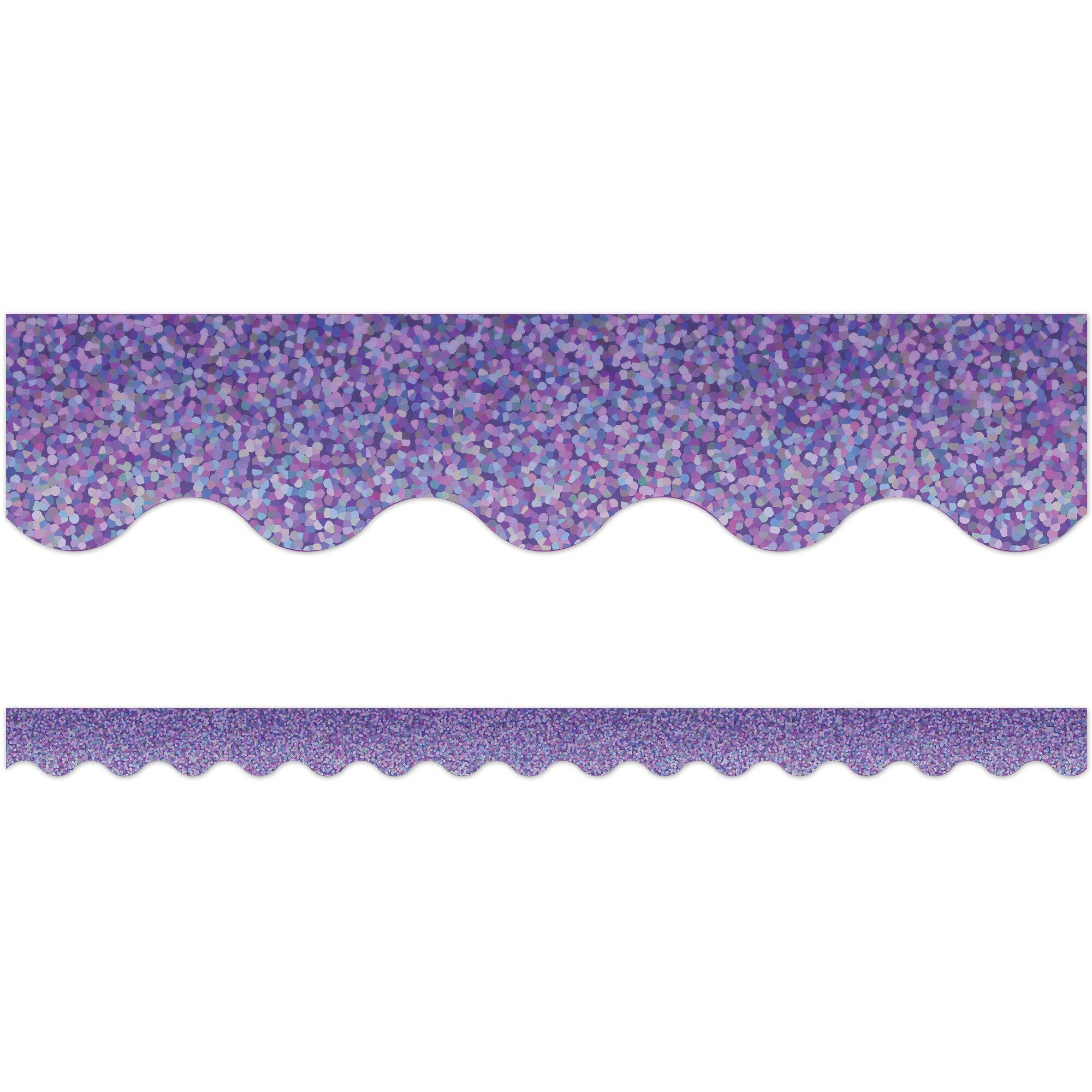 PURPLE SPARKLE SCALLOPED BORDER