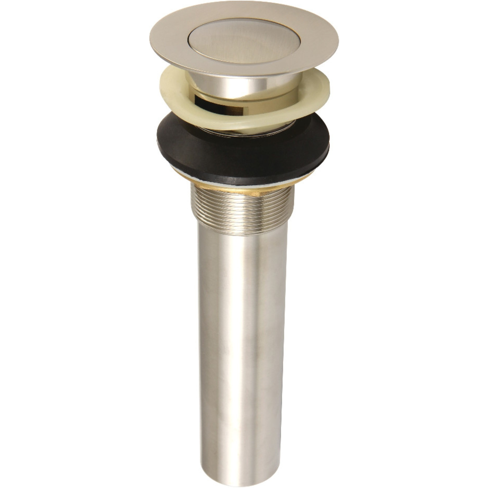 Kingston Brass KB6008 Complement Push-Up Drain with Overflow, Brushed Nickel