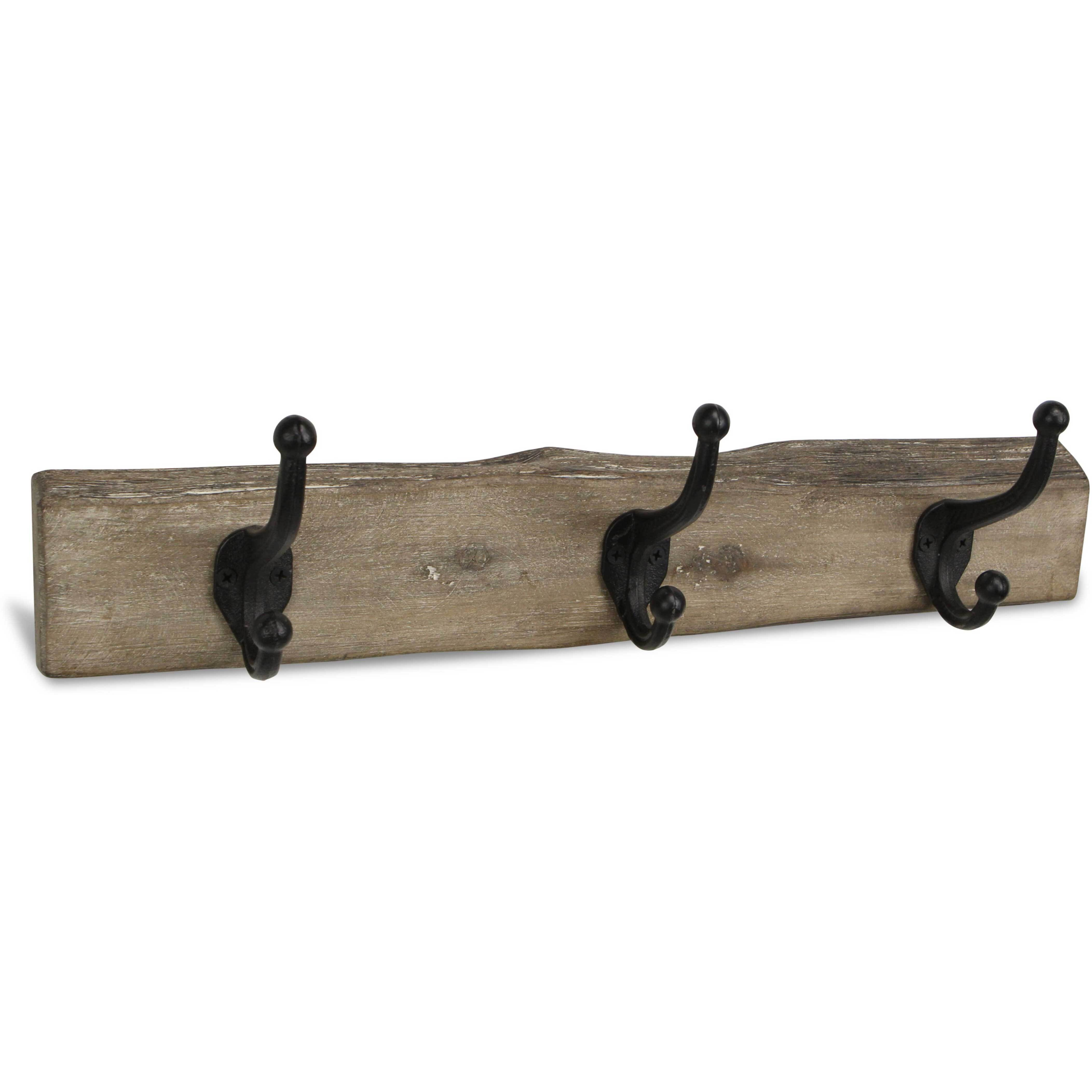 Gladys Rustic Wood 3 Hook Wall Organizer