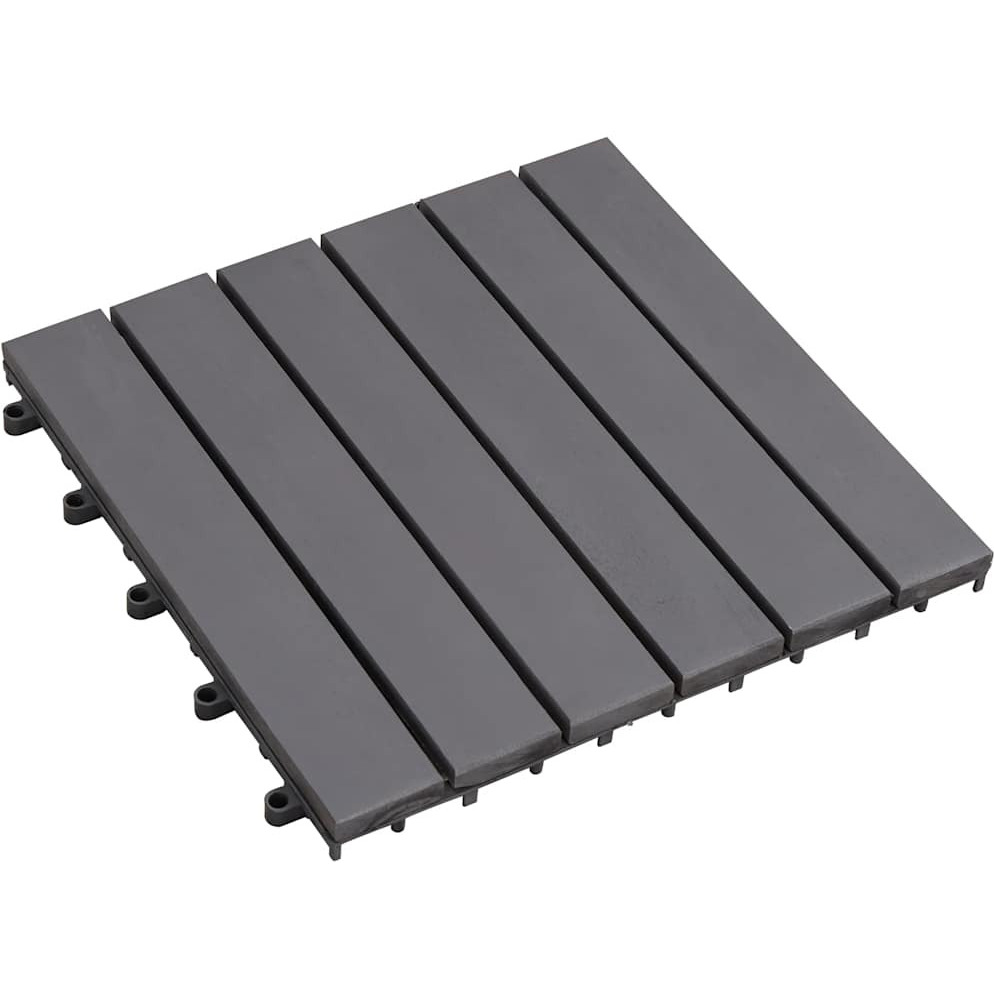 vidaXL Decking Tiles 10 pcs Gray Wash 11.8&quotx11.8" Solid Acacia Wood