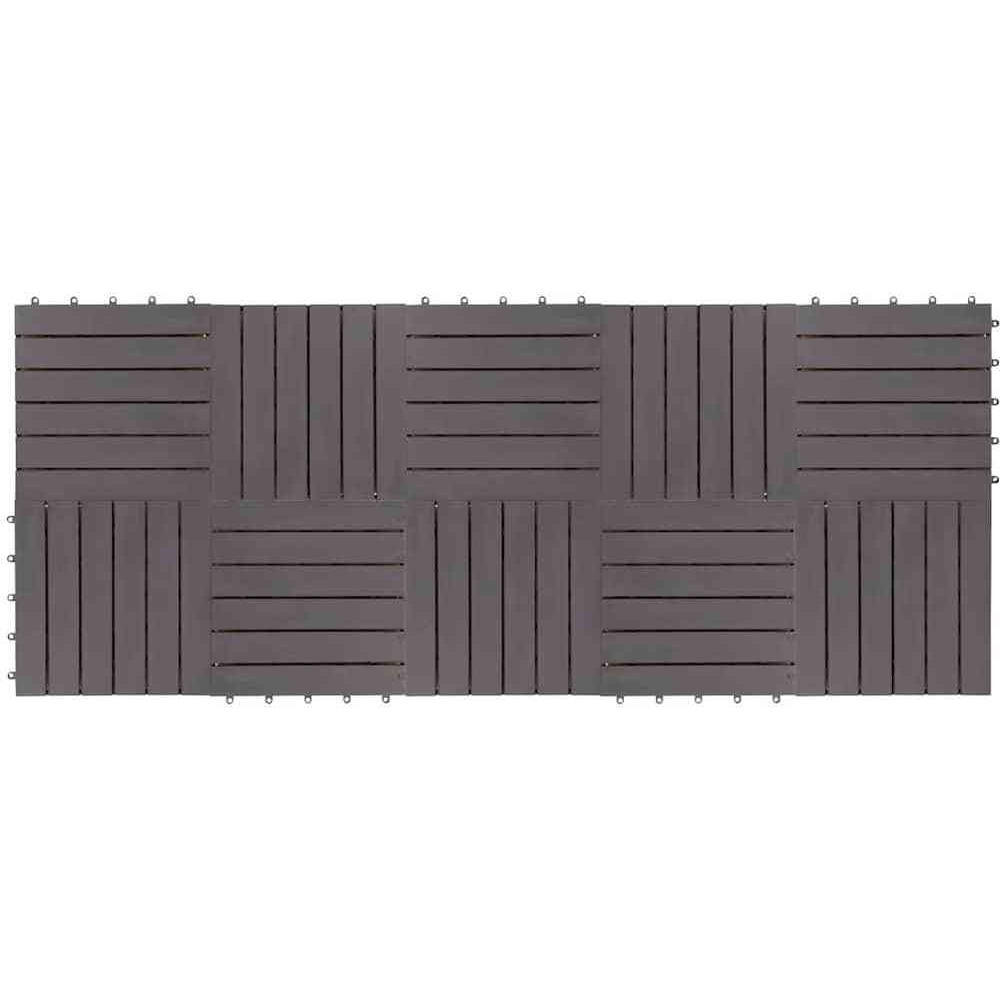 vidaXL Decking Tiles 10 pcs Gray Wash 11.8&quotx11.8" Solid Acacia Wood