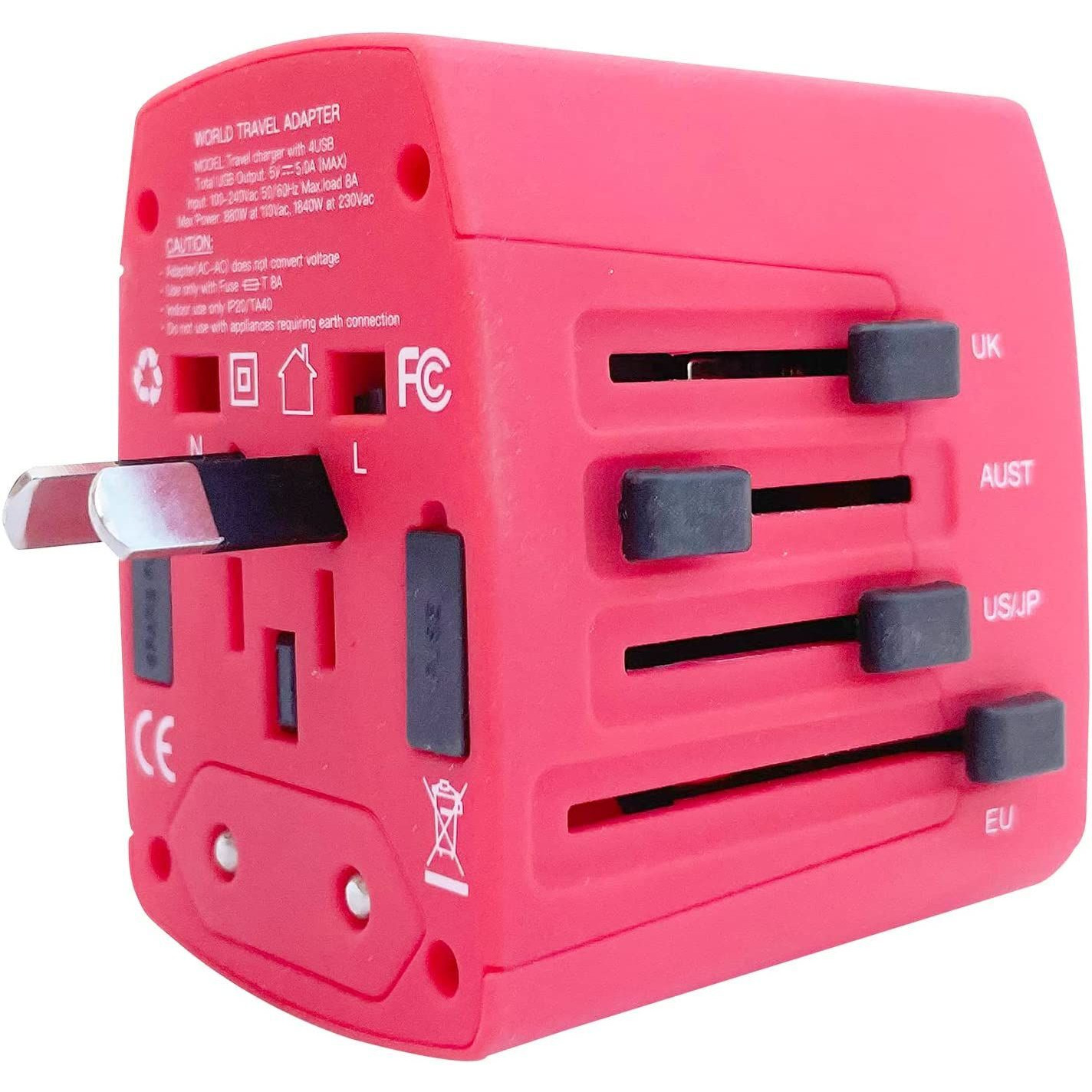 Multi Plug Outlet Extender Power Travel Adapter Wall Plug 3/4 USB Cube Charger UTA R
