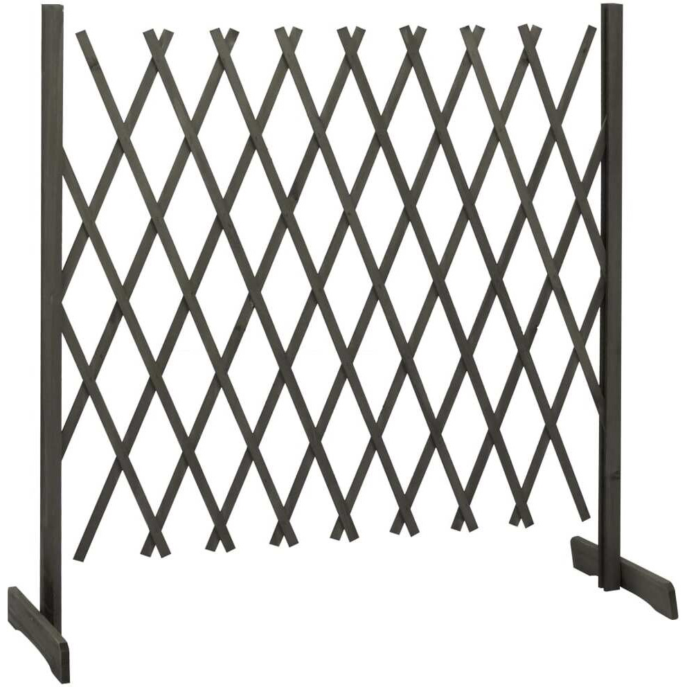 vidaXL Garden Trellis Fence Gray 70.9&quotx39.4" Solid Firwood