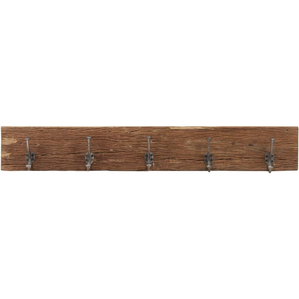 vidaXL Hall Hanger with 5 Hooks 39.4&quotx1&quotx5.9" Solid Reclaimed Wood