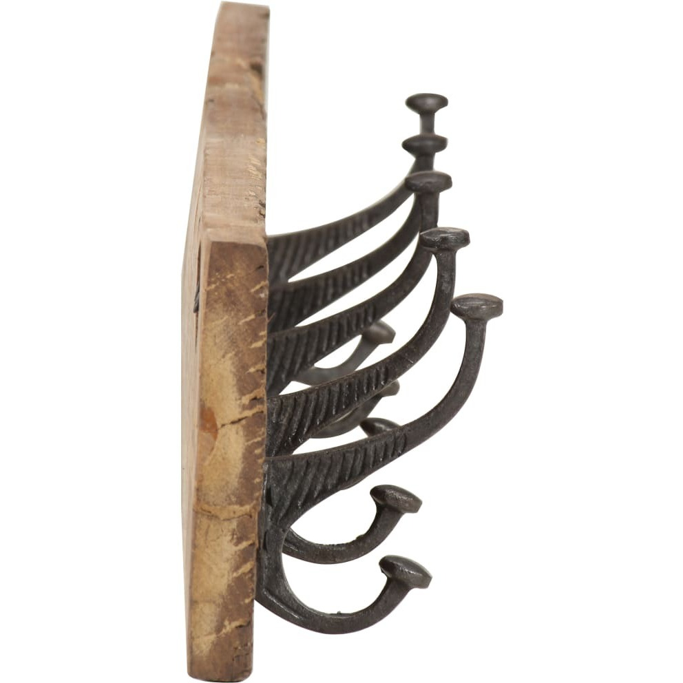 vidaXL Hall Hanger with 5 Hooks 39.4&quotx1&quotx5.9" Solid Reclaimed Wood