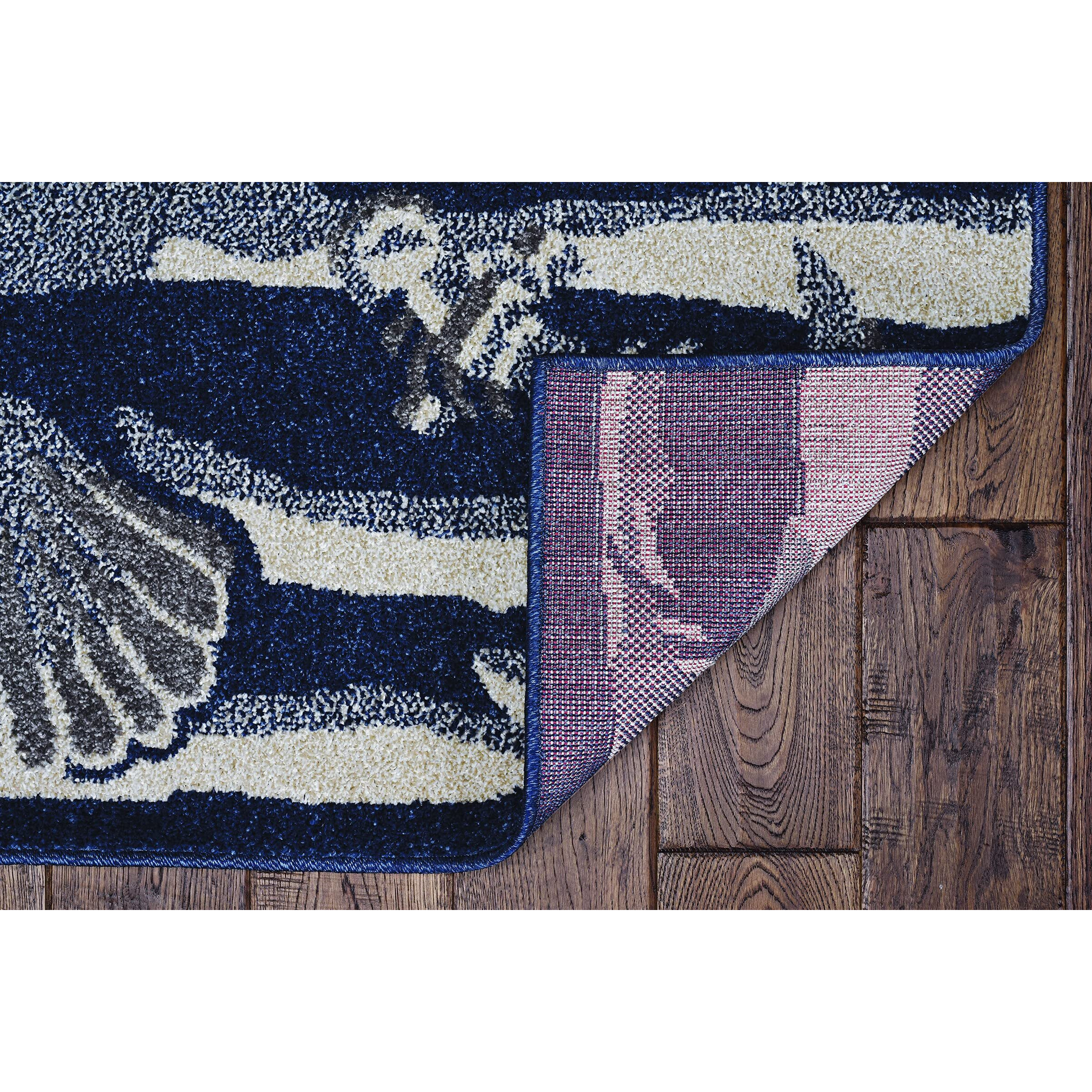 Lucia 2776 Blue Seashore Area Rug, Size - 23" x 45"