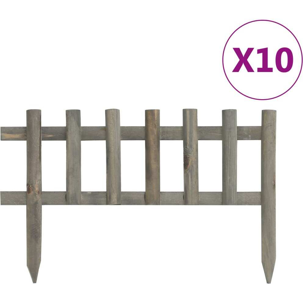 vidaXL Lawn Edgings 10 pcs Firwood 14.4'