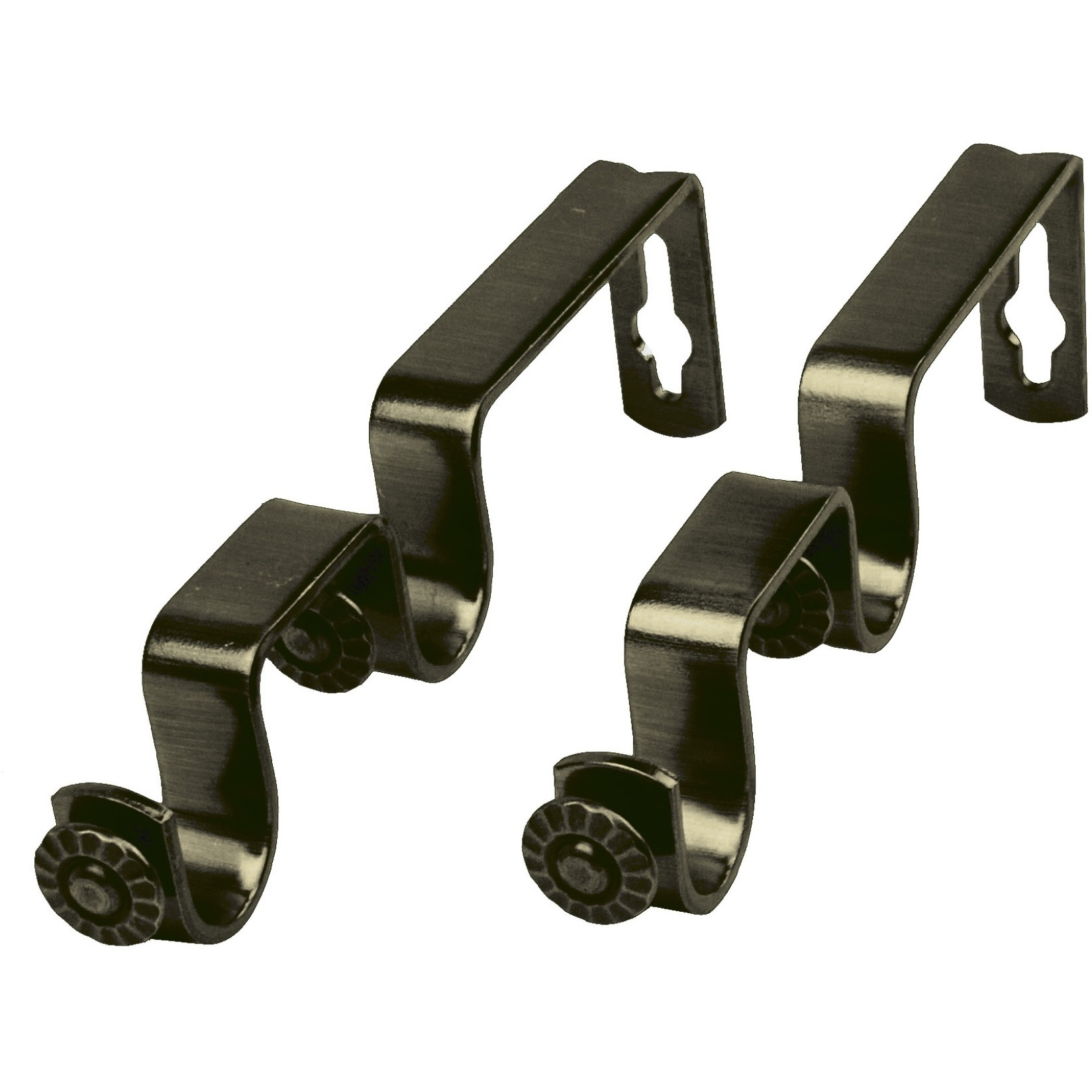 13/16 inch Rod Double Bracket Pair - Antique Brass