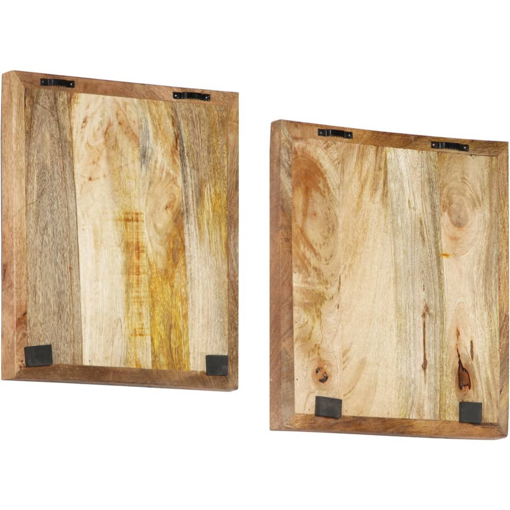 vidaXL Hand-Carved Wall Panels 2 pcs Solid Mango Wood 15.7&quotx15.7&quotx0.6"