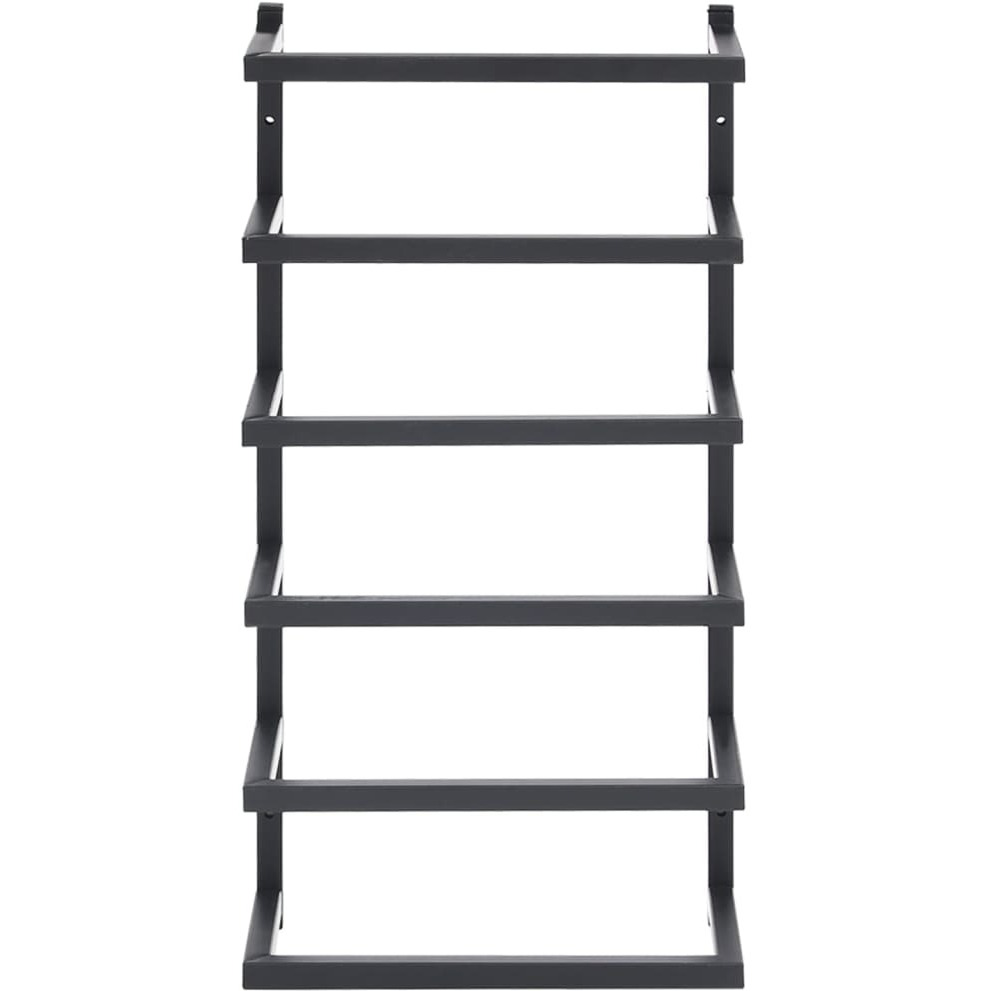 vidaXL Towel Rack Black 9.4&quotx4.7&quotx18.9" Steel
