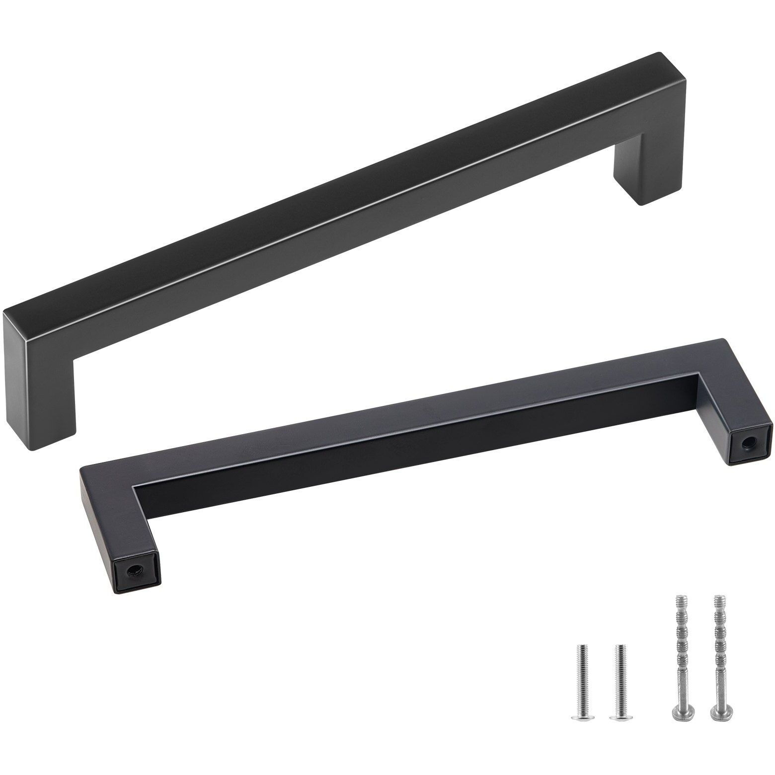 VEVOR 10 Pack Cabinet Pulls, 5.03in / 128mm Center to Center Slim Square Kitchen Cabinet Drawer, Stainless Steel Modern Kitchen Cupboard Door Handles for Kitchen Bathroom Bar Hardware Matte Black