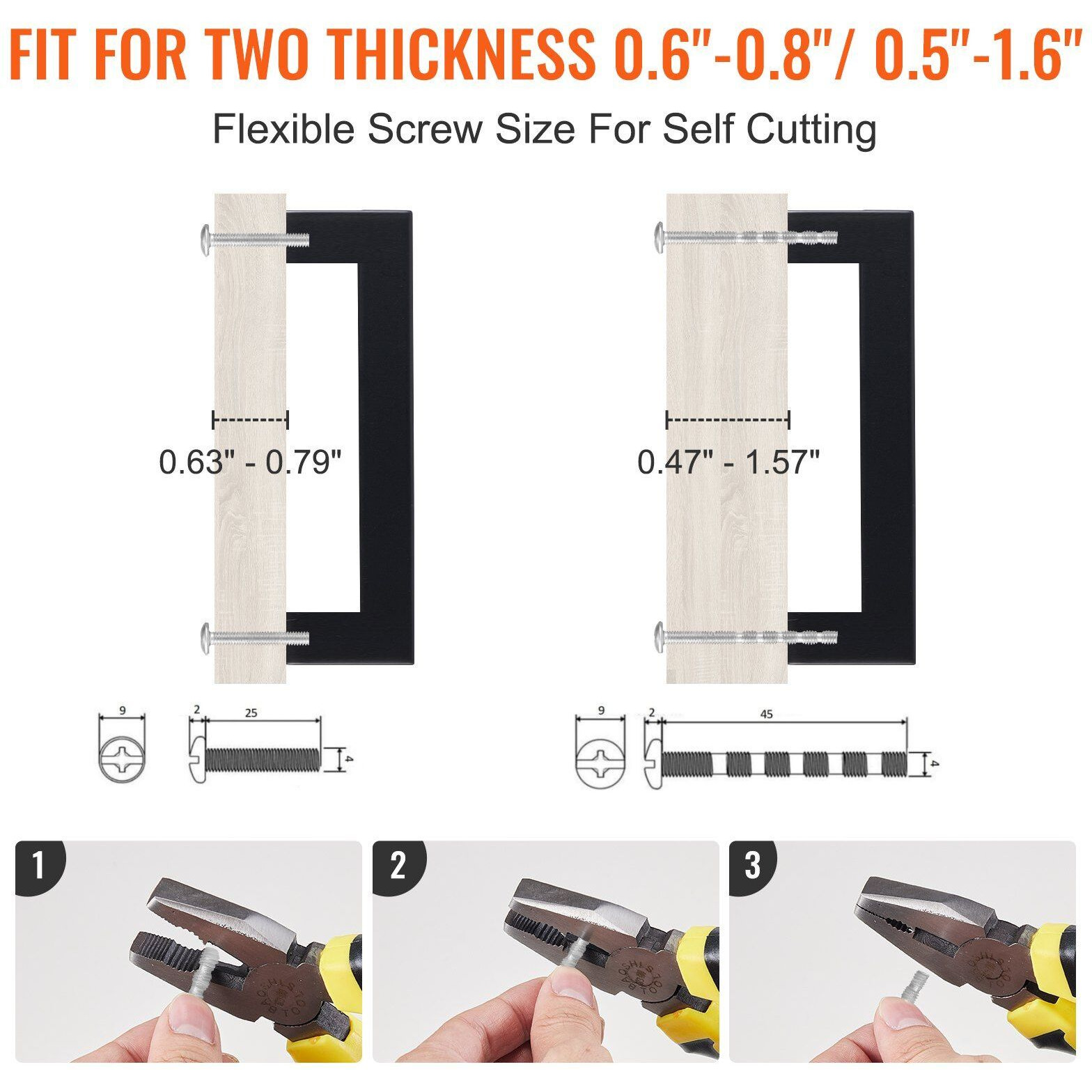 VEVOR 10 Pack Cabinet Pulls, 3in / 76mm Center to Center Slim Square Kitchen Cabinet Drawer, Stainless Steel Modern Kitchen Cupboard Door Handles for Kitchen Bathroom Bar Hardware Matte Black