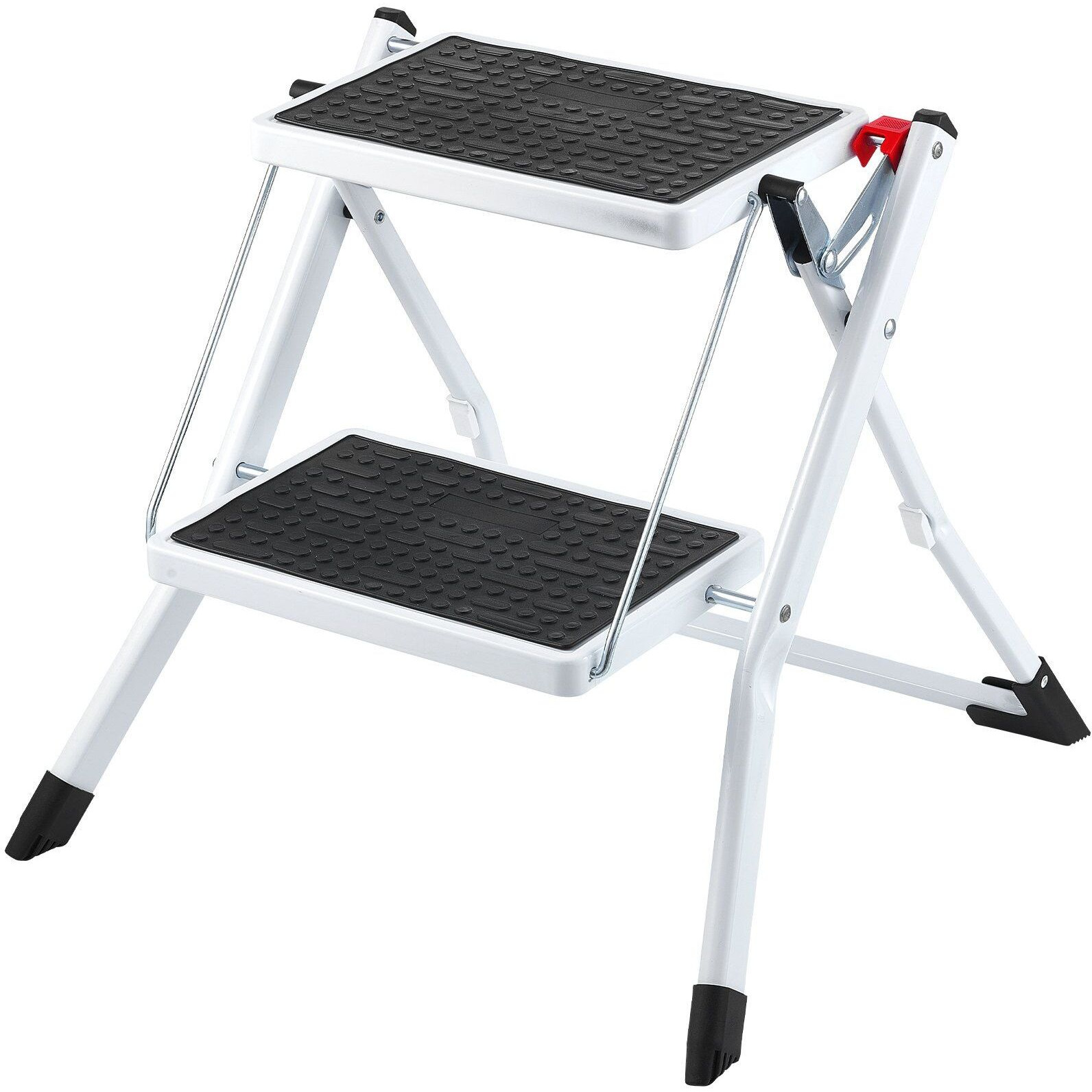 VEVOR Step Ladder 2-Step 330lbs Capacity, Ergonomic Folding Steel Step Stool with Wide Anti-Slip Pedal, Sturdy Step Stool for Adults Toddlers, Multi-Use for Household, Kitchen, Office, RVs