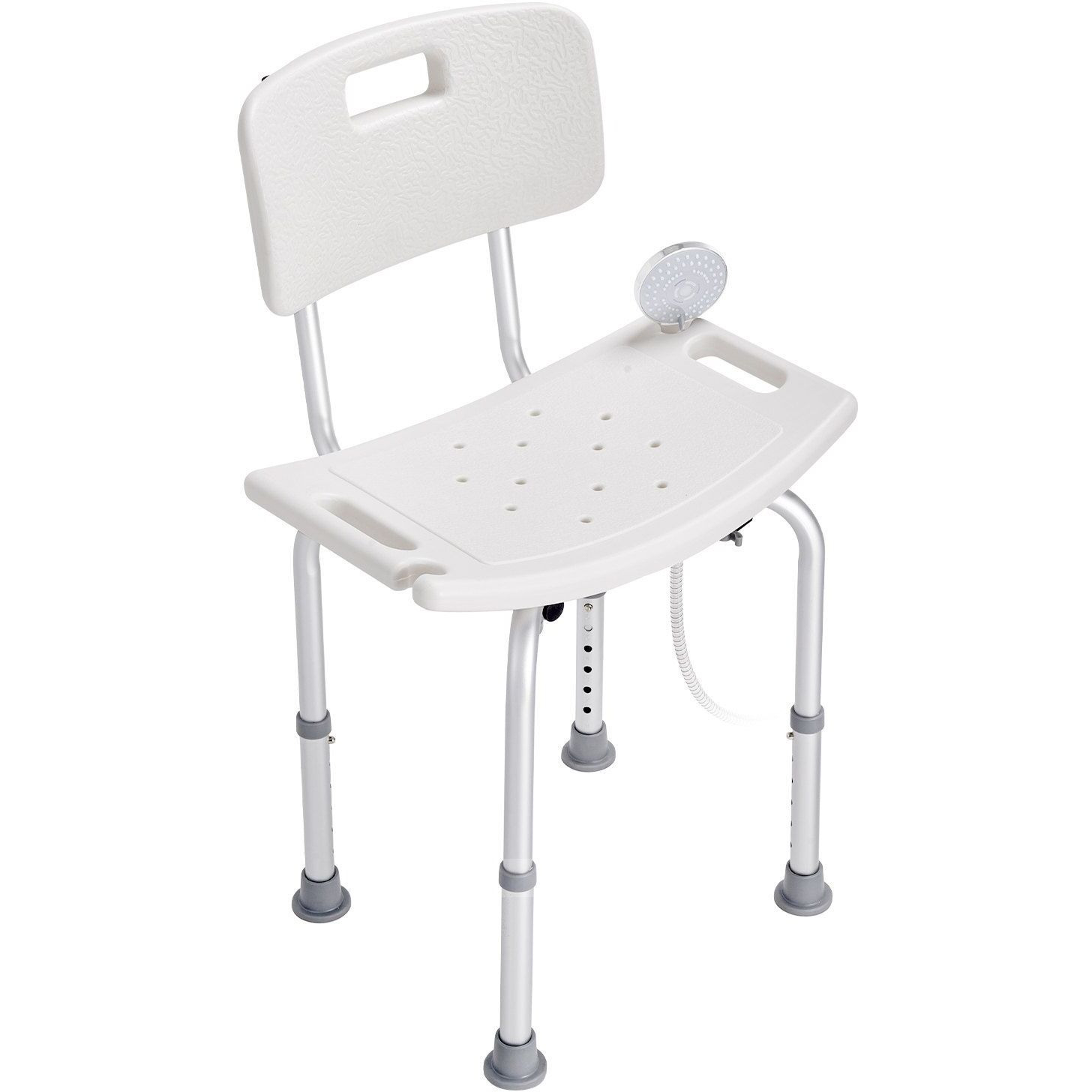 VEVOR Shower Chair, Shower Seat with Back, Adjustable Height Shower Stool, Shower Chair for Inside Shower Bathtub, Non-slip Bathroom Bench Bath Chair for Elderly Disabled Handicap, 350 lbs Capacity