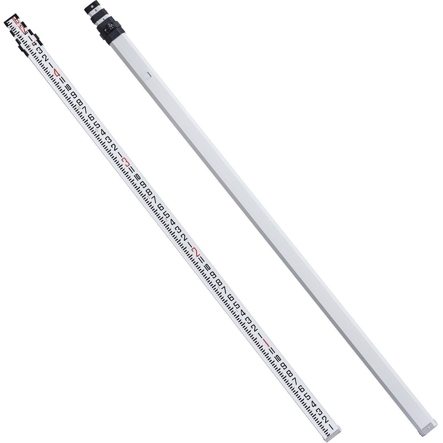 VEVOR Aluminum Grade Rod, 16-Feet/8ths 4 Sections Telescopic Measuring Rod,Double-Sided Scale 1/8in Leveling Rod Stick,Aluminum Alloy Survey Rod with Bubble Level &Carrying Bag for Houses,Walls,Floors