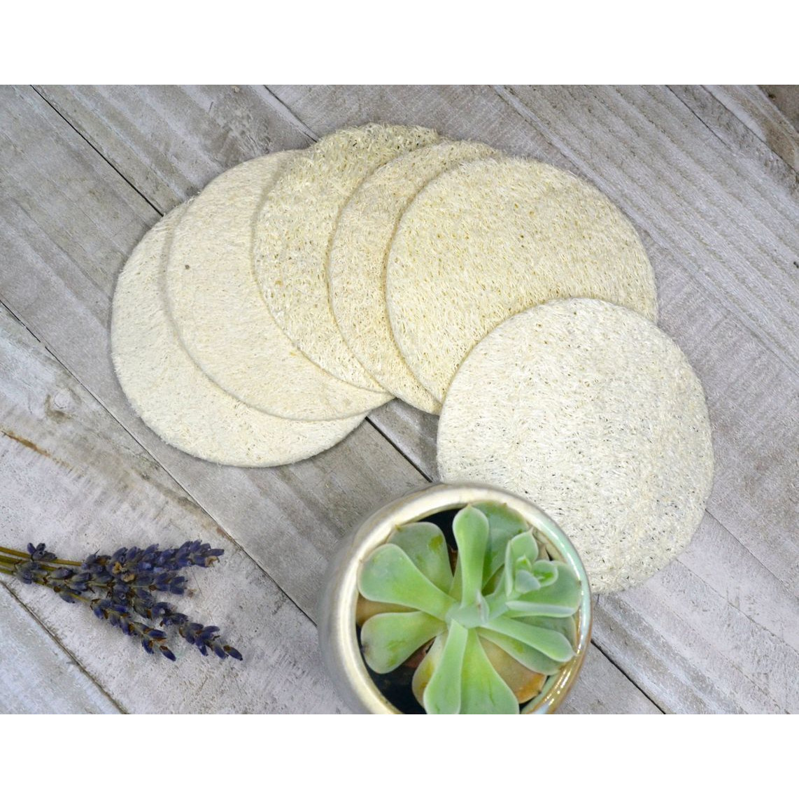Natural Loofah Sponge Pads -5 pcs set(D0102HEYUMW.)