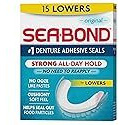 Sea Bond Secure Denture Adhesive Seals, Original Lowers, Zinc-Free, All-Day-Hold, Mess-Free, 15 Count (Pack of 1)