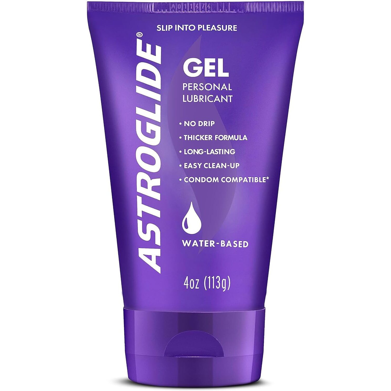 Astroglide Water Based Lube (4oz), Ultra Gentle Gel Personal Lubricant for Vaginal and Anal Sex, Stays Put with No Drip, Sex Lube for Long-Lasting Pleasure for Men, Women and Couples, Safe for Toys
