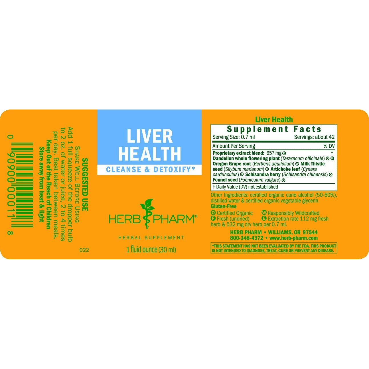 Herb Pharm Liver Health Herbal Formula for Liver and Gallbladder Support - 1 Ounce