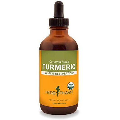 Herb Pharm Certified Organic Turmeric Root Liquid Extract for Musculoskeletal System Support - 4 oz