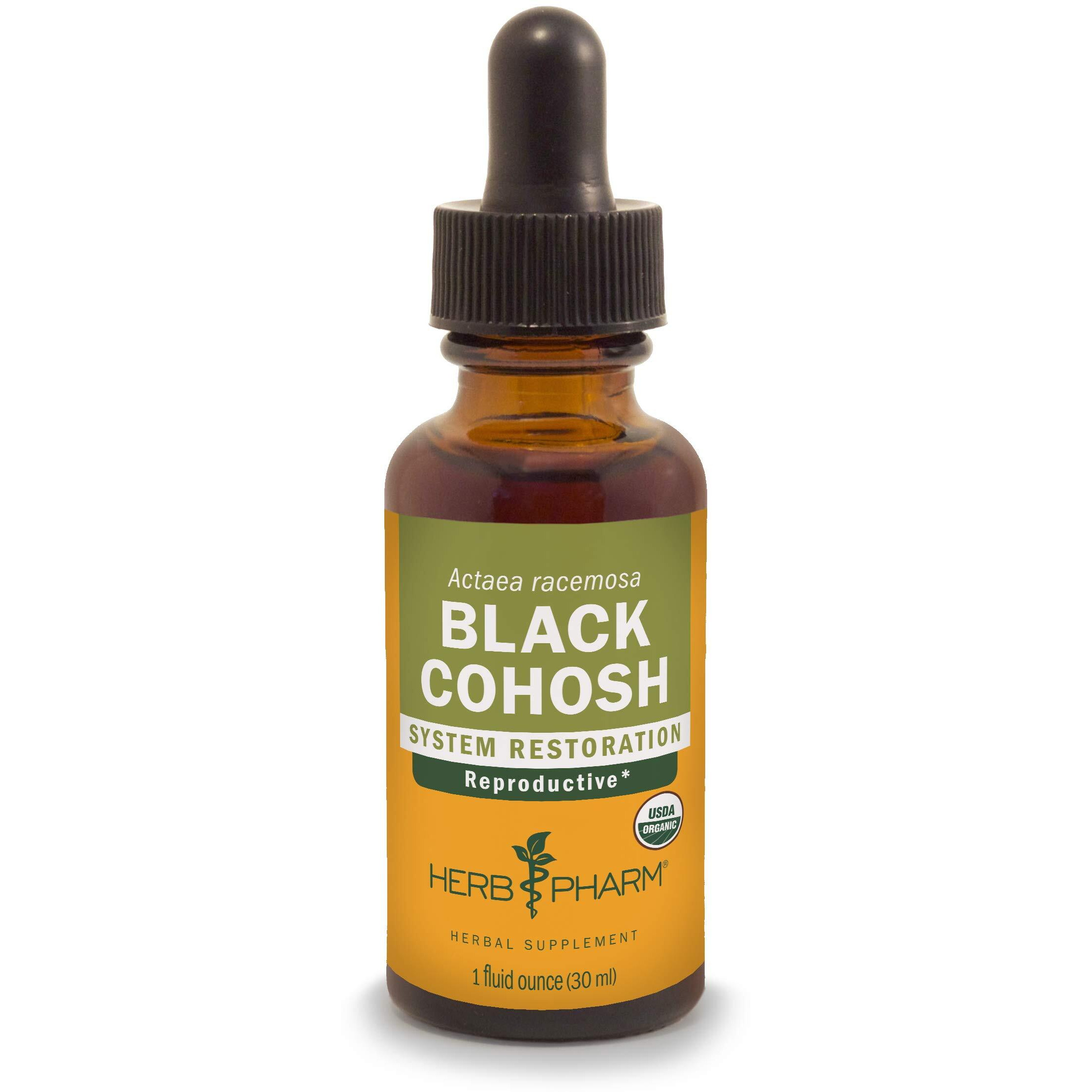 Herb Pharm Certified Organic Black Cohosh Liquid Extract for Female Reproductive System Support - 1 Ounce (DBLKCO01)