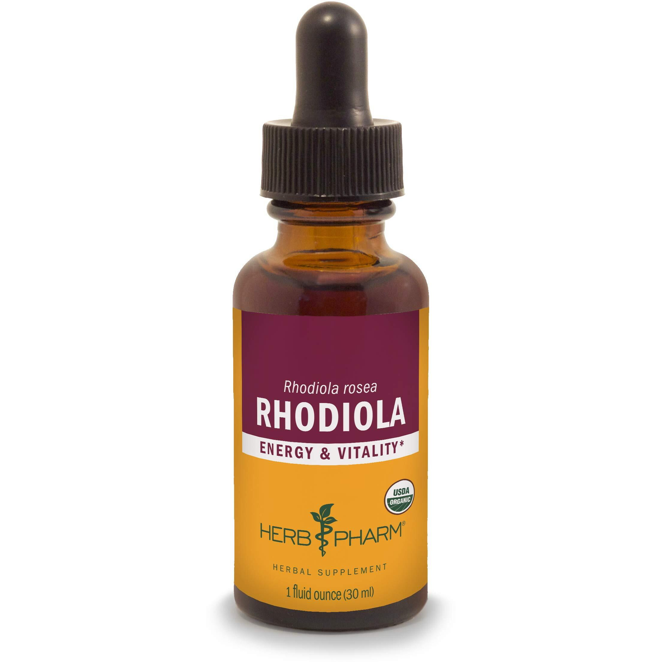Herb Pharm Certified Organic Rhodiola Root Extract for Energy, Endurance and Stamina, Organic Cane Alcohol, 1 Ounce (090700003555)