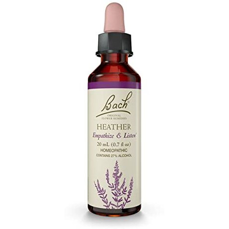 Bach Original Flower Remedies, Heather for Empathy, Natural Homeopathic Flower Essence, Holistic Wellness, Vegan, 20mL Dropper