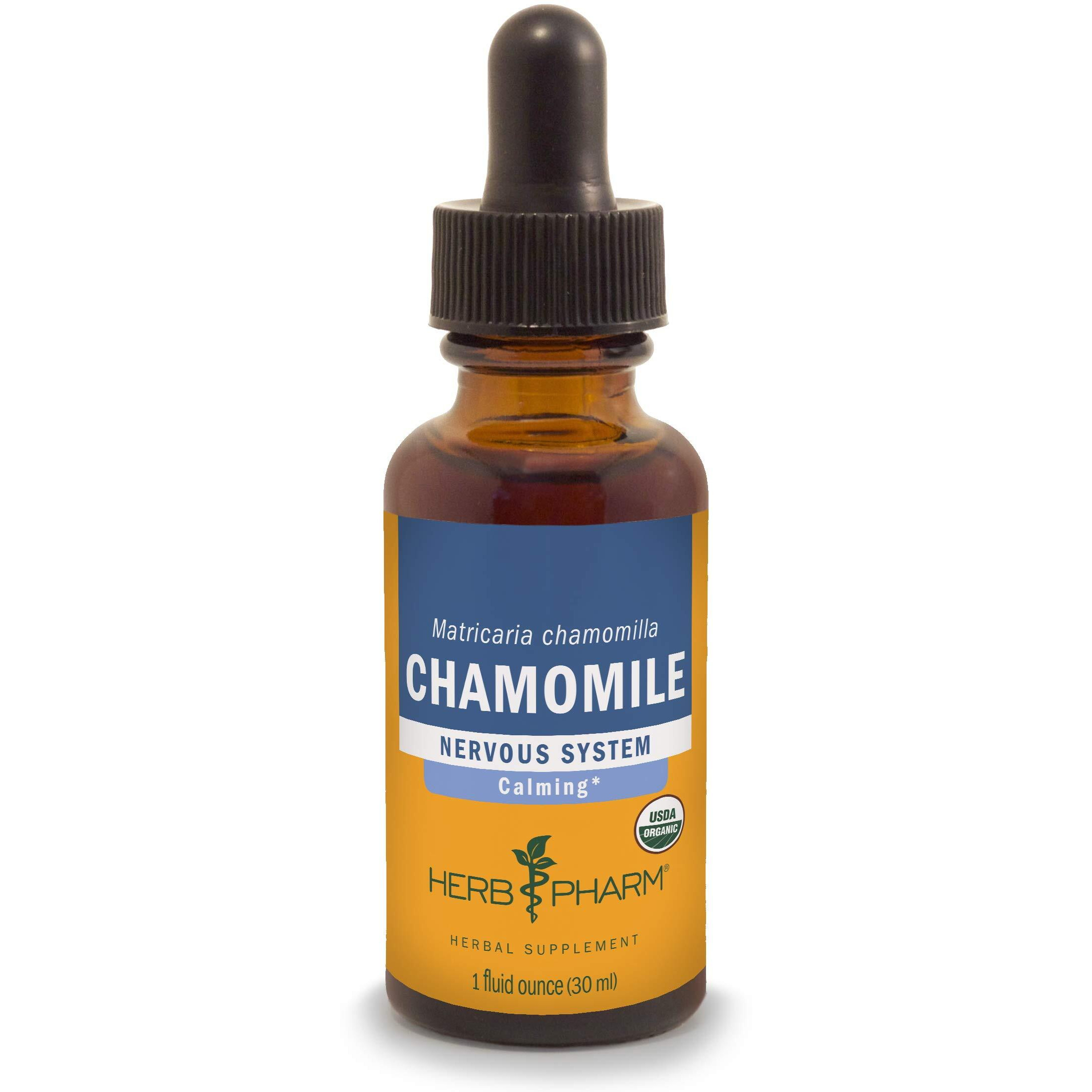 Herb Pharm Certified Organic Chamomile Liquid Extract for Calming Nervous System Support - 1 Ounce (DCHAM01)