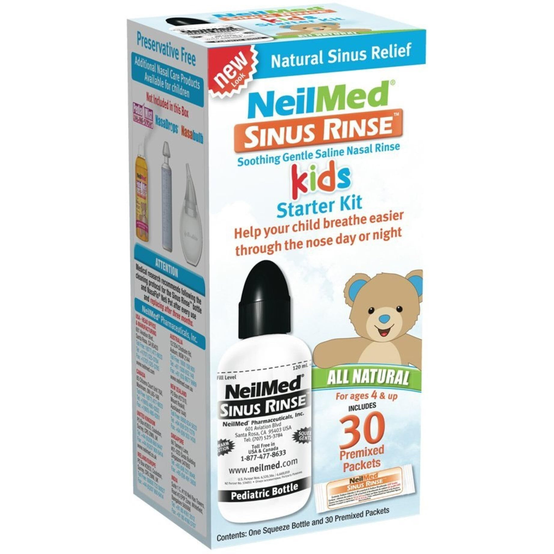 NeilMed Pediatric, Bottle Kit for Saline Nasal Rinse (304), 8 Piece Set