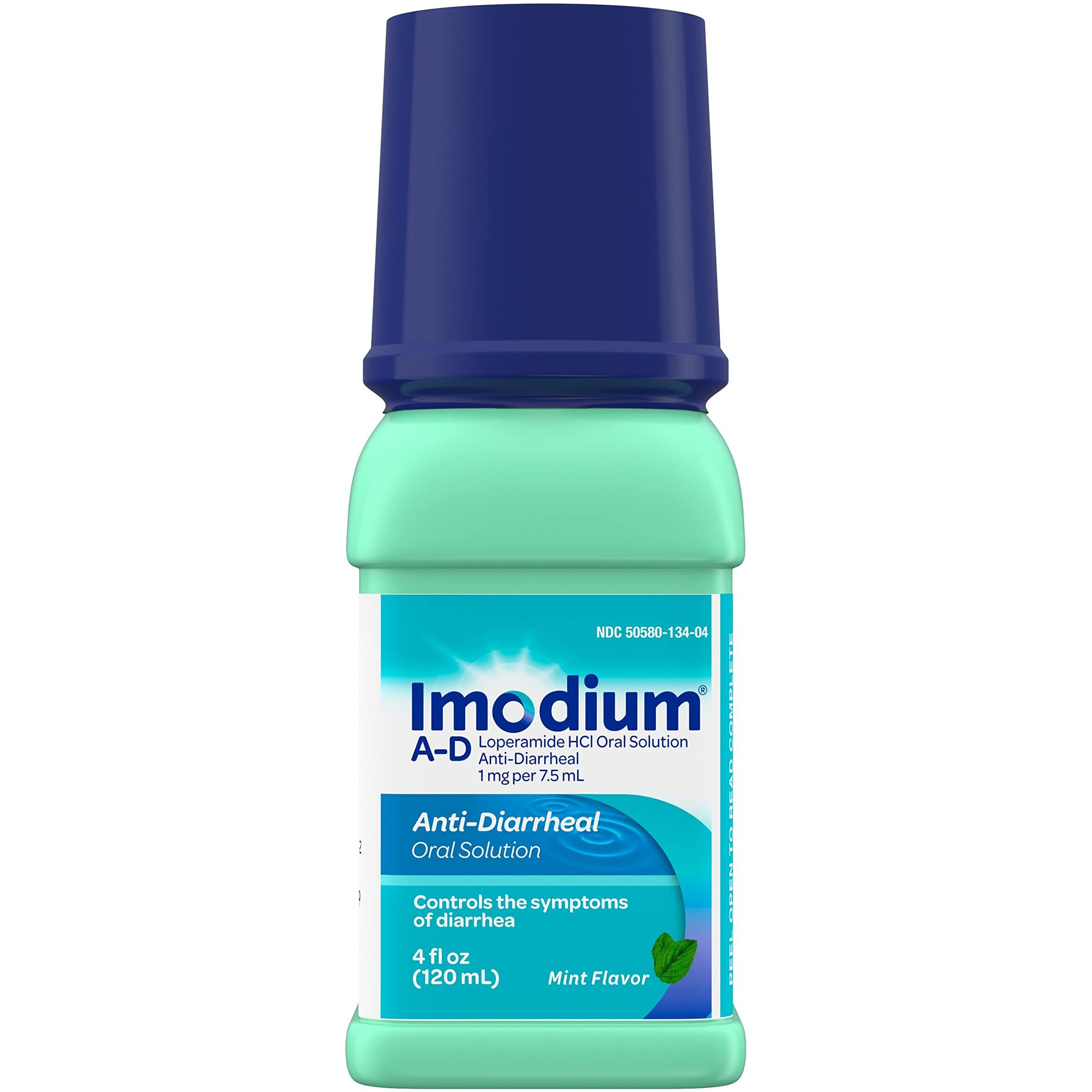 Imodium A-D Liquid Anti-Diarrheal Medicine with Loperamide Hydrochloride to Help Control Symptoms of Diarrhea Due to Acute, Active & Traveler's Diarrhea, Mint Flavor, 4 fl. oz