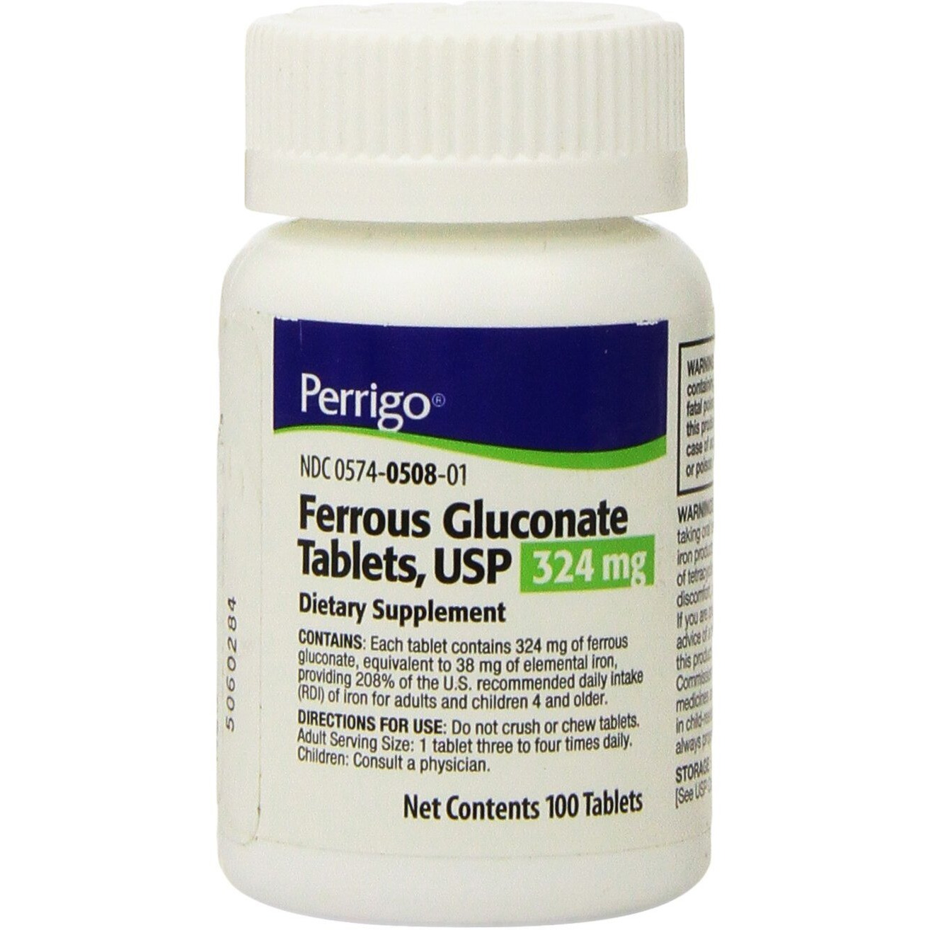 PADDOCK LABORATORIES Ferrous Gluconate Tablets, 324mg, 100 Count